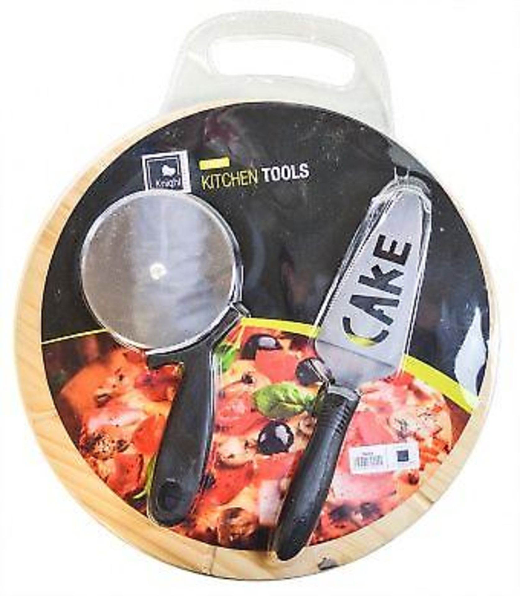 V Brand New Kitchen Tools With Round Wooden Cutting Board - Cake Slice And Pizza Cutter X 2 YOUR BID