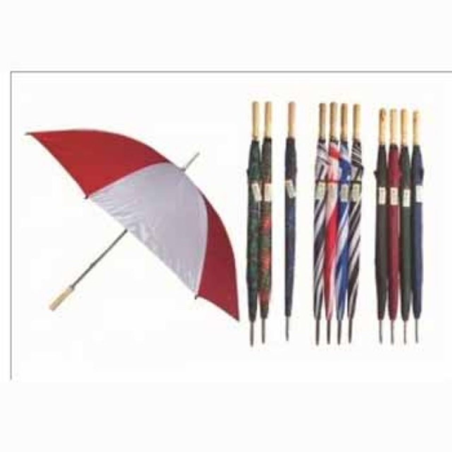 V *TRADE QTY* Brand New Large Umbrella Various Colours and Patterns X 4 YOUR BID PRICE TO BE