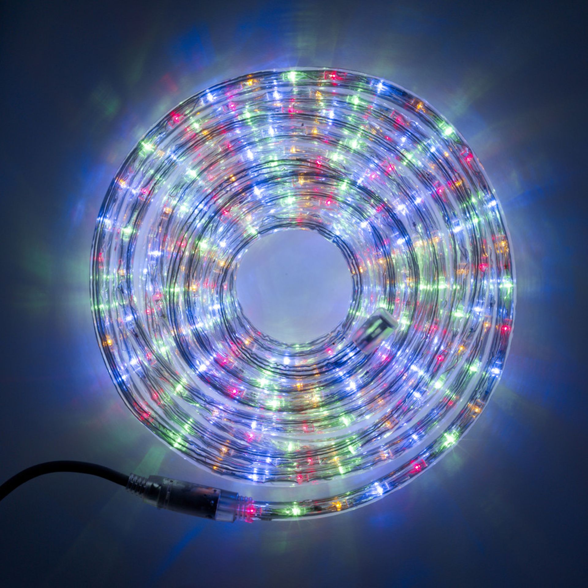 V *TRADE QTY* Brand New 5M Multi-Coloured LED Rope Light - 8 Functions - Indoor & Outdoor Use -