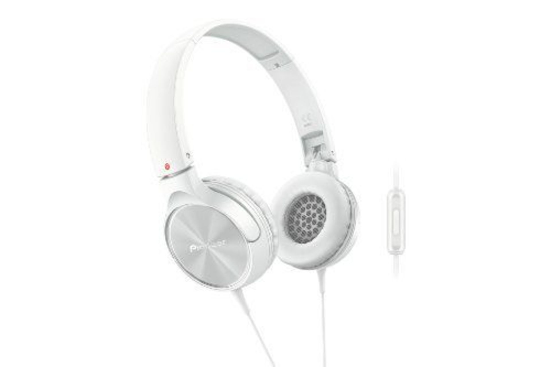 V Brand New Pioneer SE-MJ522T-W Fully Enclosed Dynamic Headphones With Microphone - White - Foldable