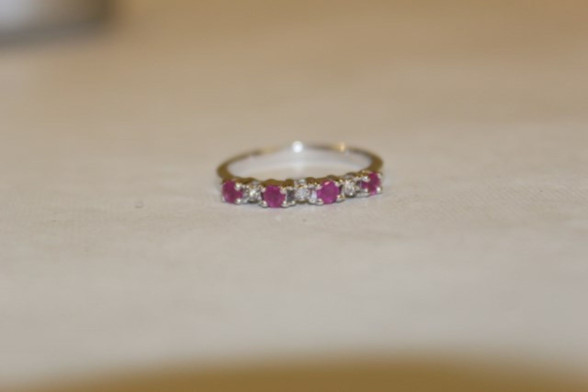Brand New WM (925) Ruby & Diamond Eternity Ring