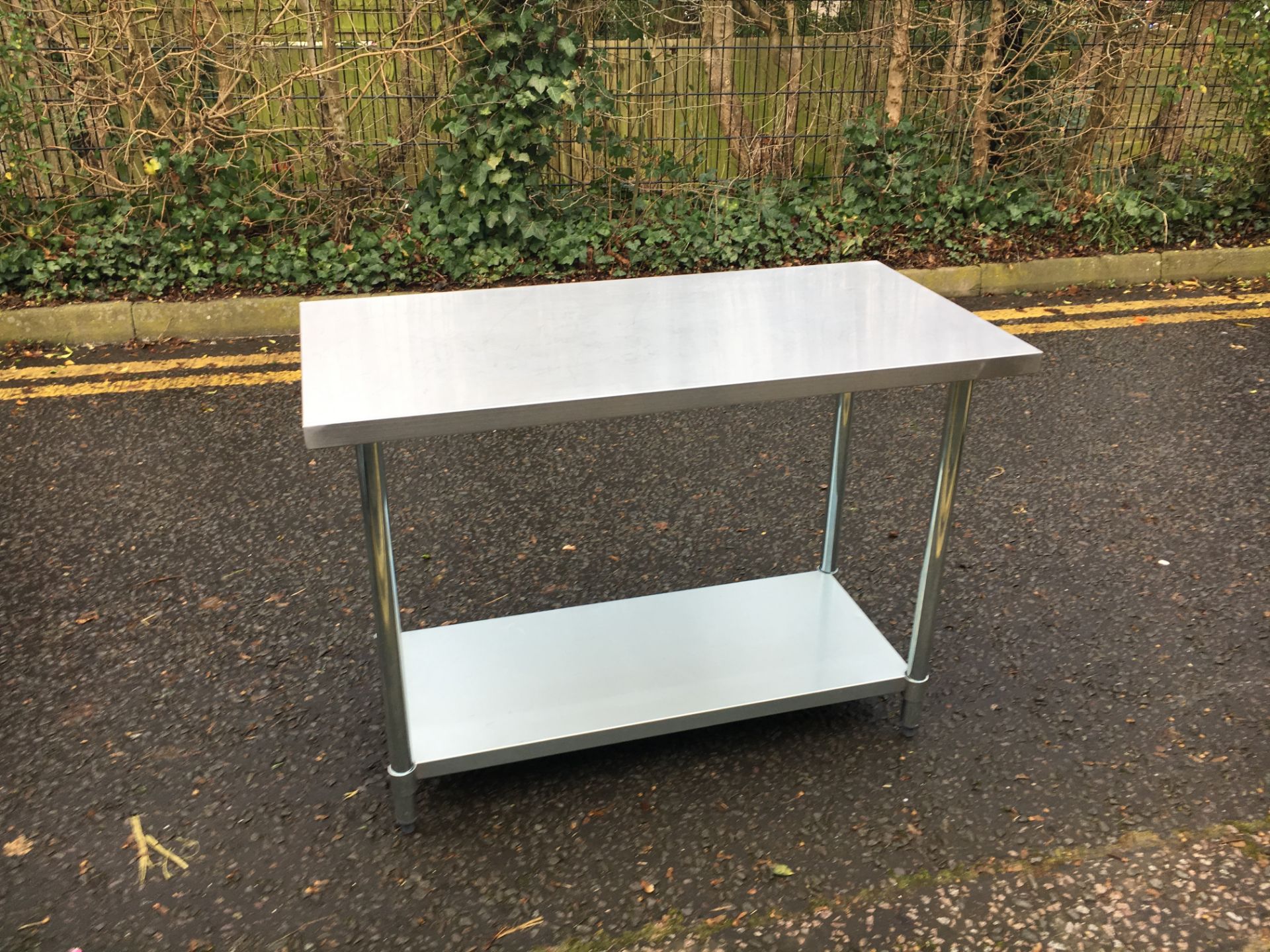 Stainless Steel Two Shelf Prep Table Dimensions Approx 90 x 60 x 85cm