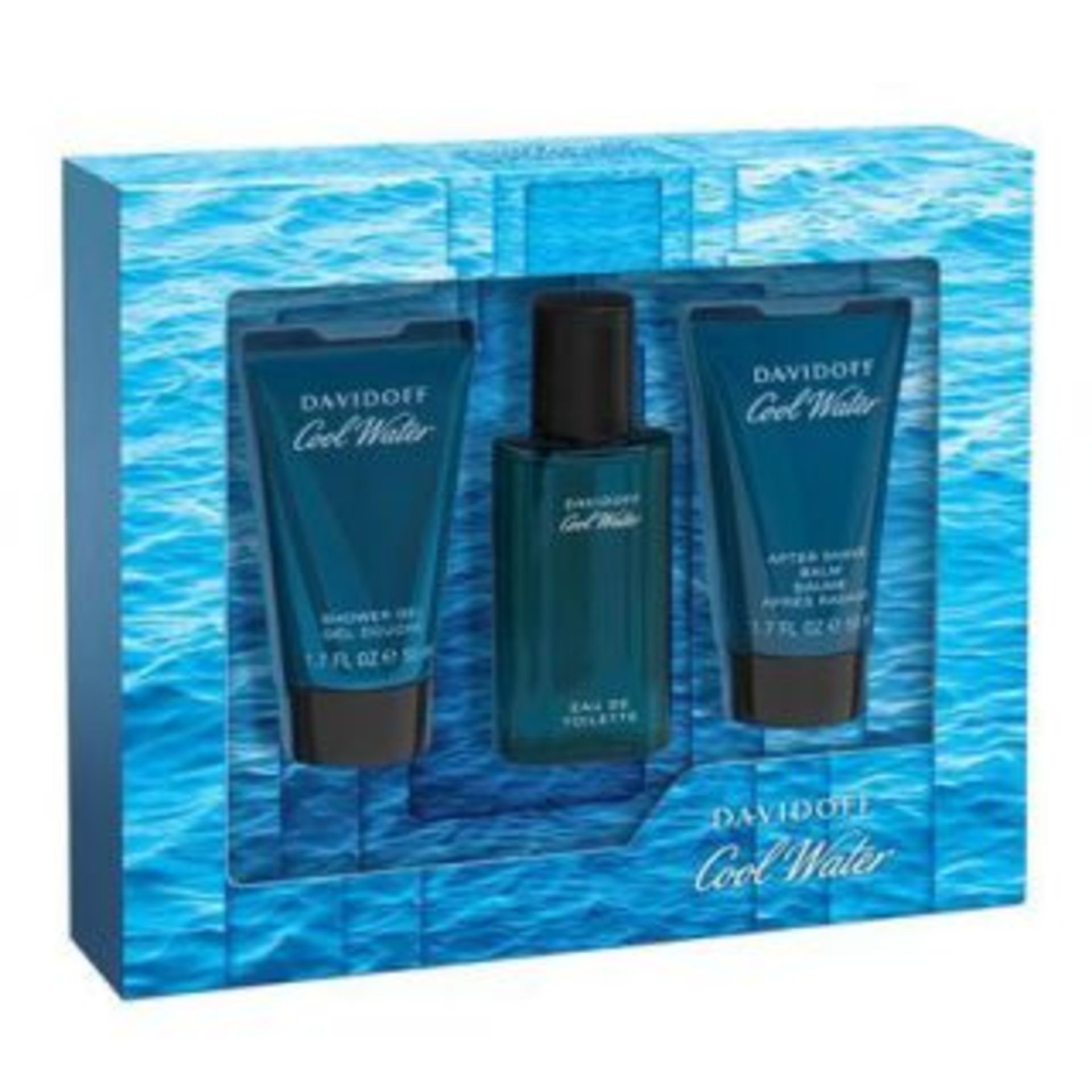 V Brand New Davidoff Cool Water Eau De Toilette Gift Set Including Shower Gel (50ml) After Shave (