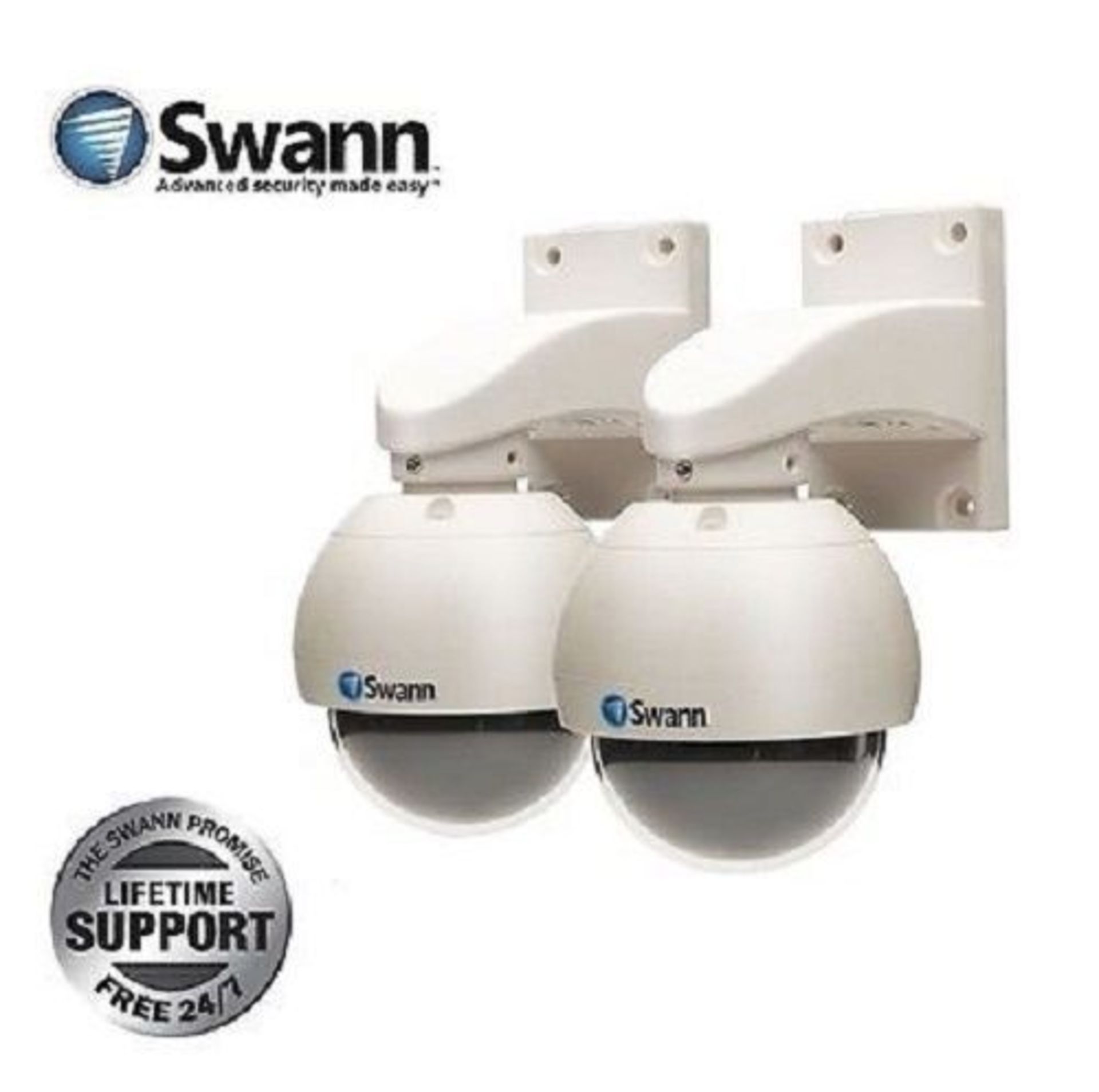 V Brand New Twin Pack Swann PRO-746 PTZ (Pan Tilt Zoom) Dome Camera - 700TVL - Anti Corrosive