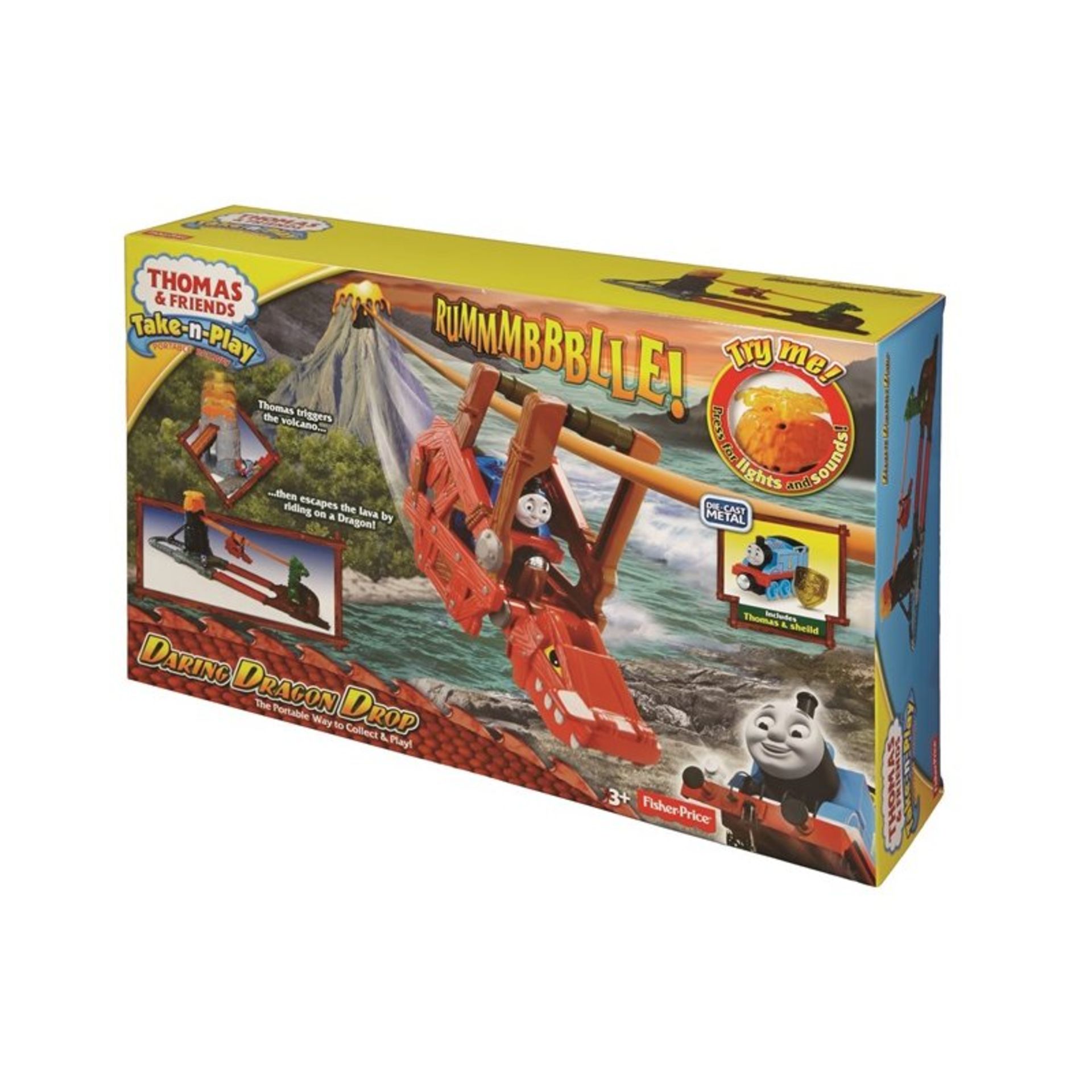 V *TRADE QTY* Brand New Thomas & Friends Daring Dragon Drop Includes Thomas And A Shield With