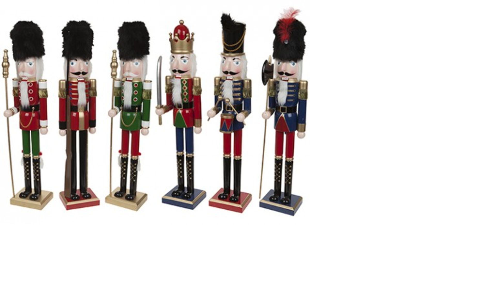 V Brand New Large wooden hand painted soldier nut-cracker/ornament - 24" tall X 2 YOUR BID PRICE