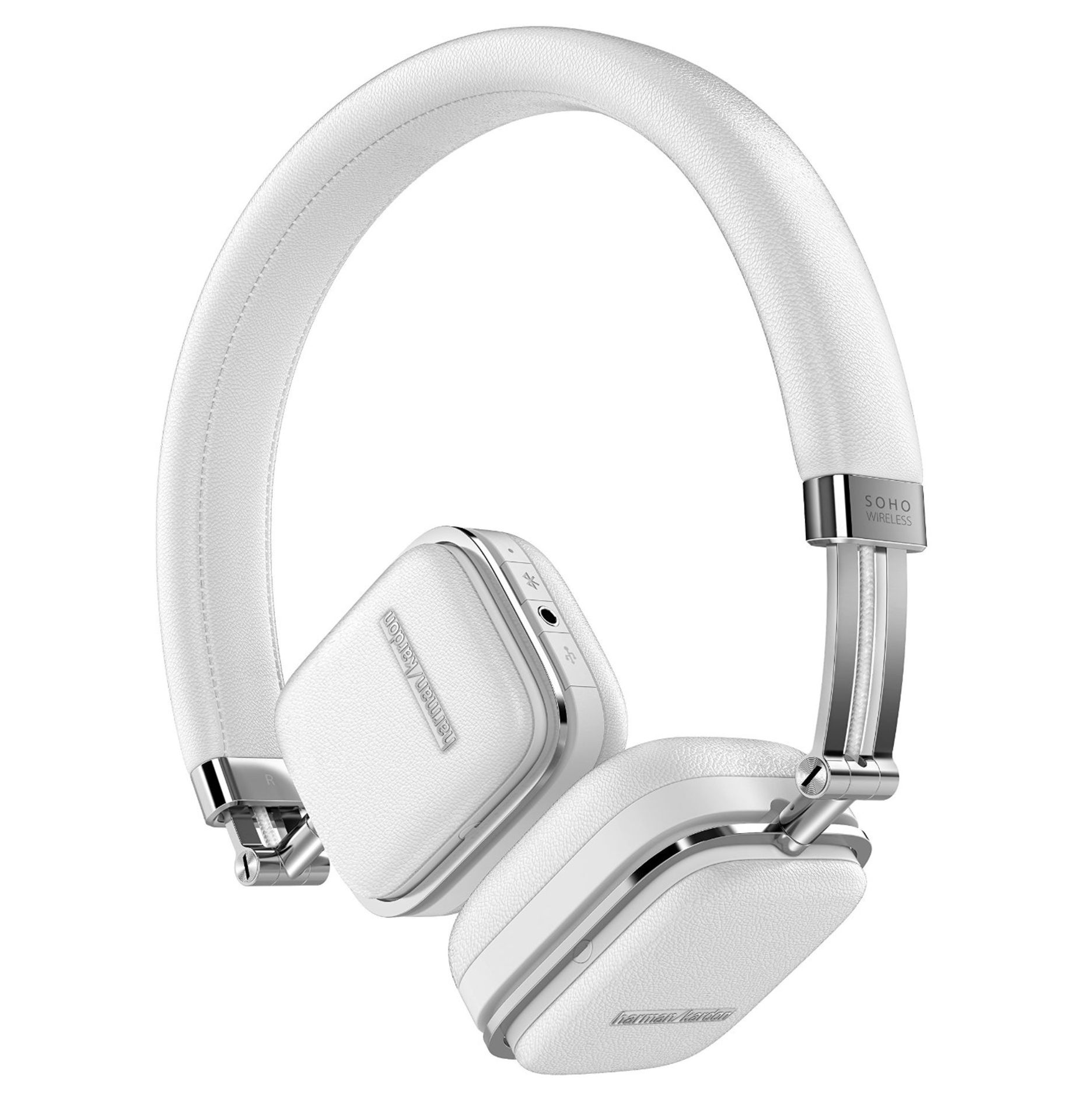 V Brand New Harman Kardon Soho On Ear Wireless Headphones In White RRP:£249.99 Amazon Price £229.99