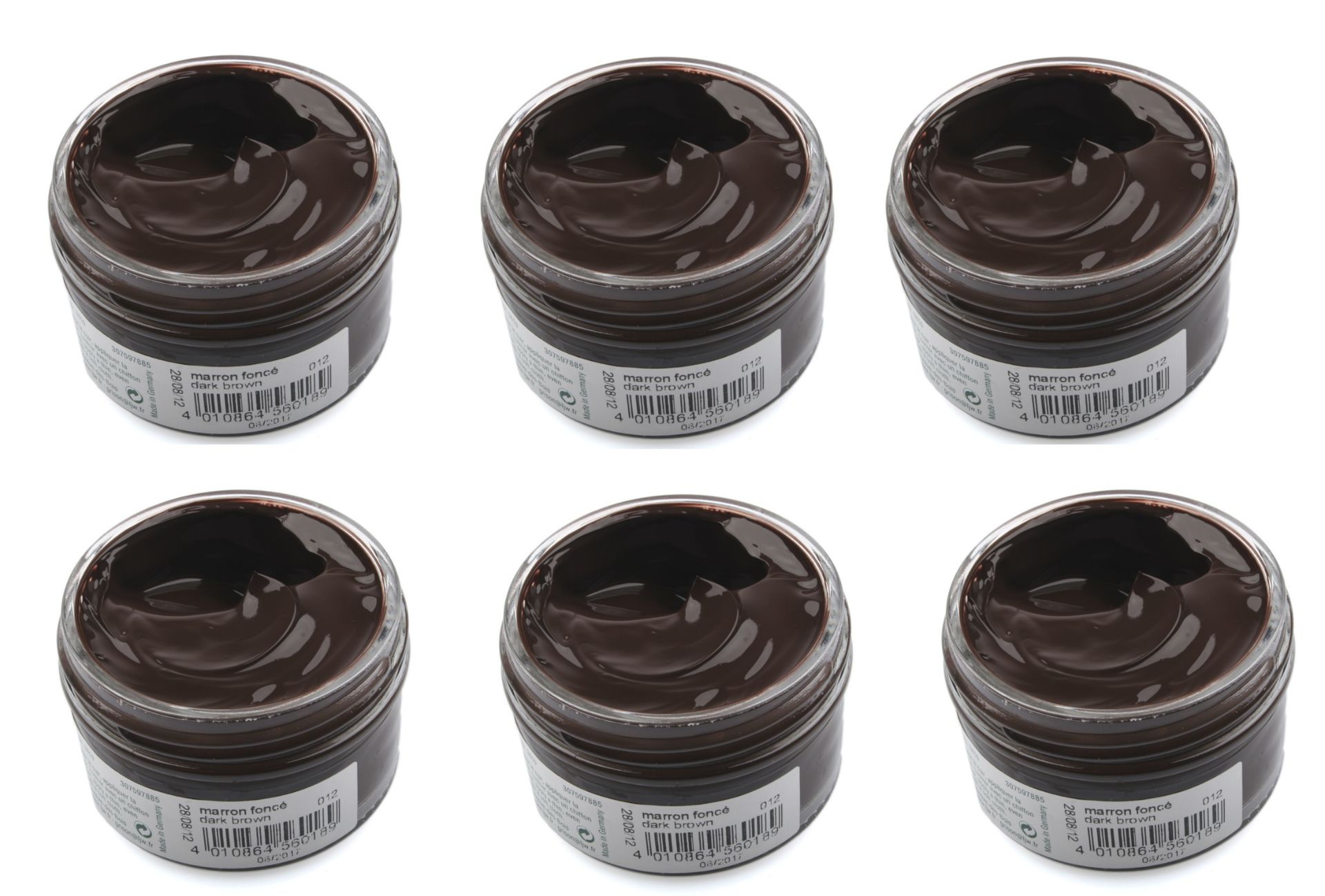 V *TRADE QTY* Brand New A Lot Of Six Jars Of 50ml Grison Dark Brown Shoe Cream ISP £17.94 (Amazon) X