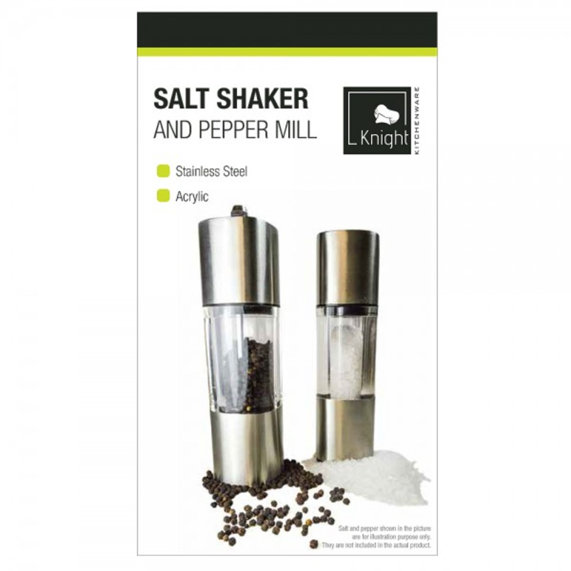 V Brand New Stainless Steel Salt & Pepper Mill X 2 YOUR BID PRICE TO BE MULTIPLIED BY TWO