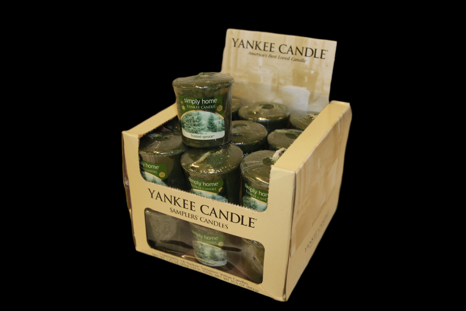 V *TRADE QTY* Brand New 18 x Yankee Candle Votive Frosted Spruce 49g eBay Price £19.99 X 25 YOUR BID