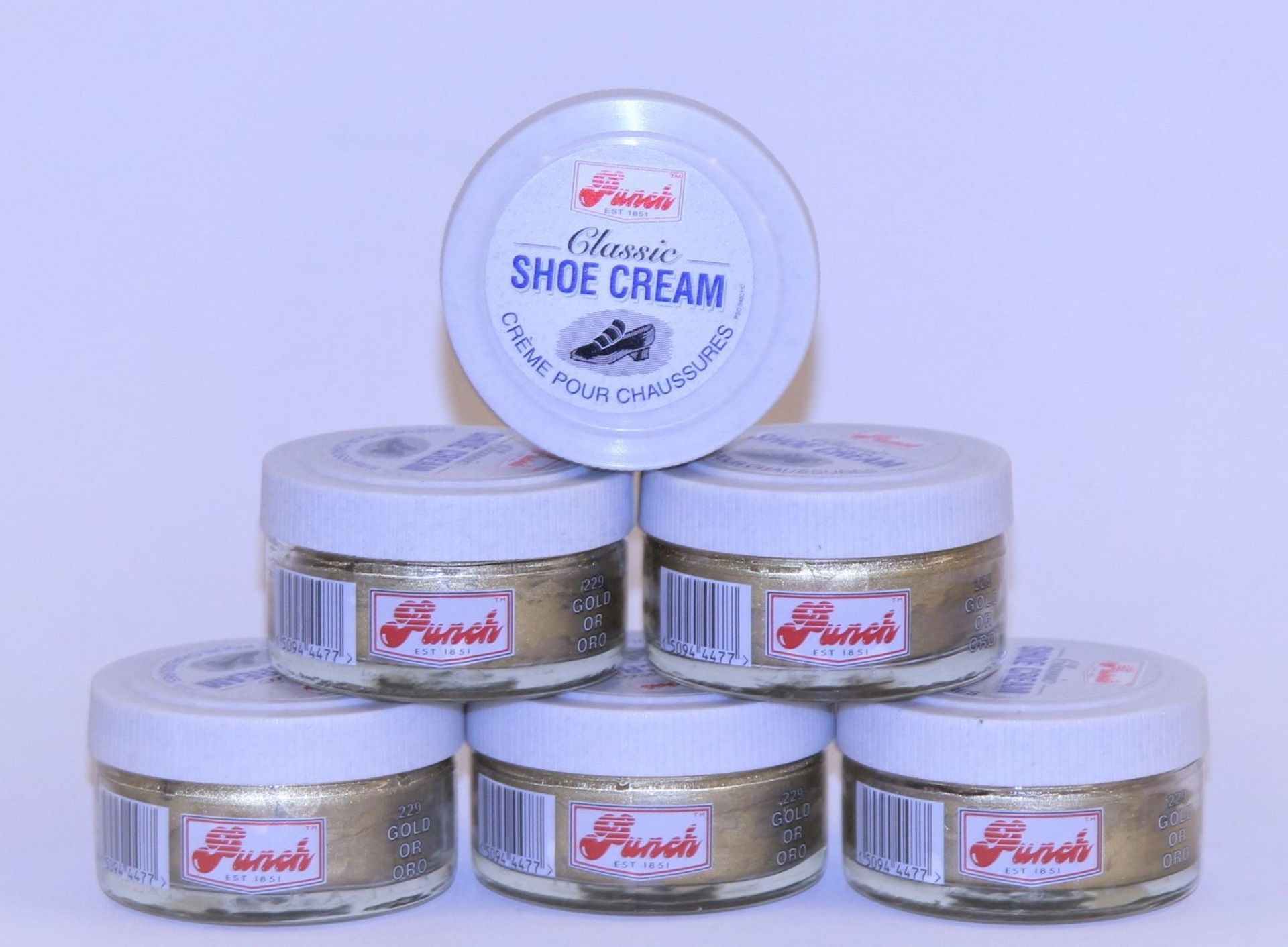 V *TRADE QTY* Brand New A Lot Of Six 50ml Jars Punch Classic Gold Shoe Cream X 5 YOUR BID PRICE TO