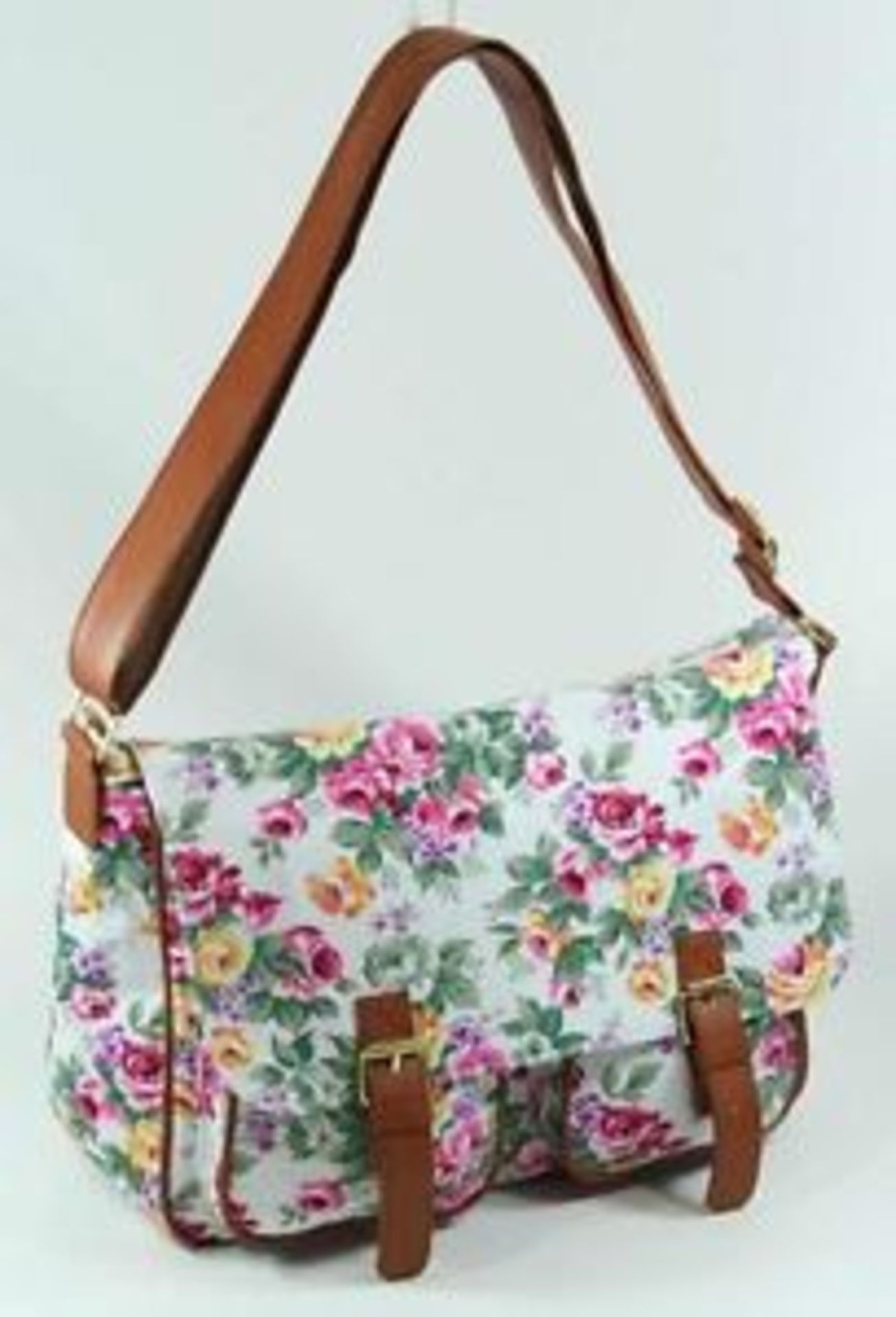 V Brand New Elizabeth Rose Floral Pattern Billie Satchel Bag (Colour differs to image, blue