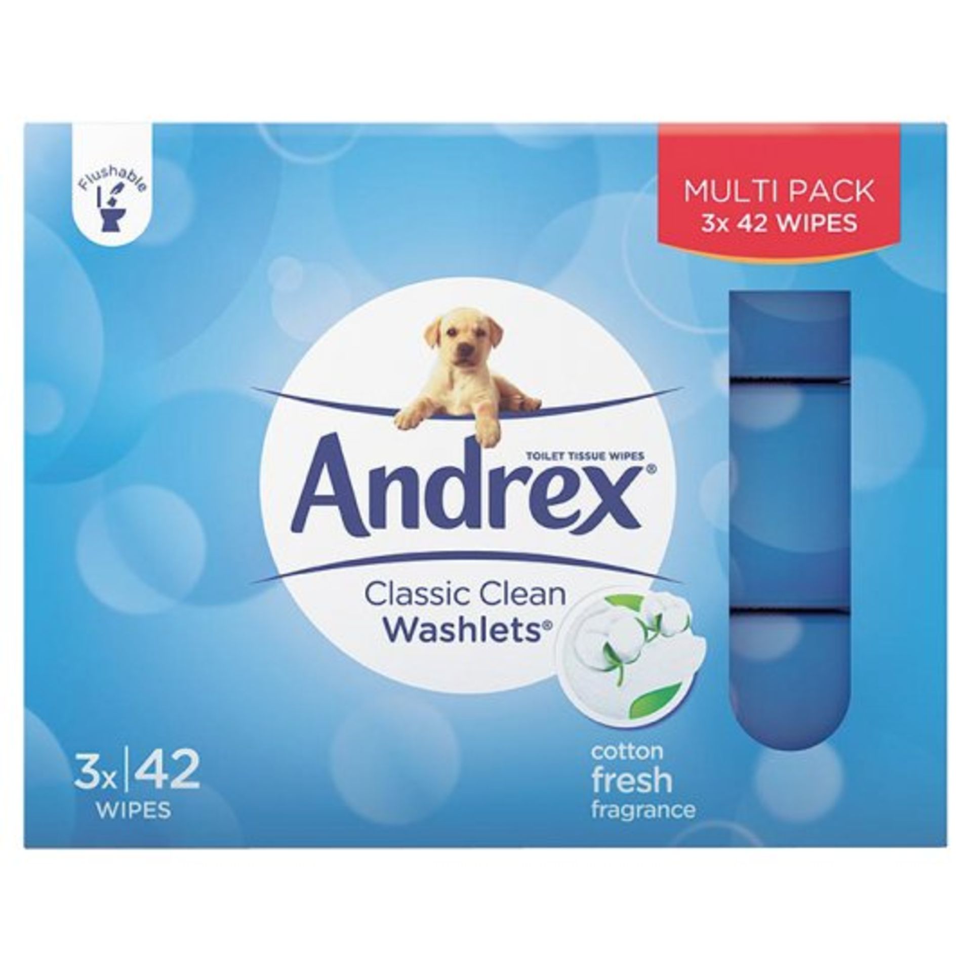 V *TRADE QTY* Brand New Andrex Classic Clean Washlets 3 Pack X 4 YOUR BID PRICE TO BE MULTIPLIED