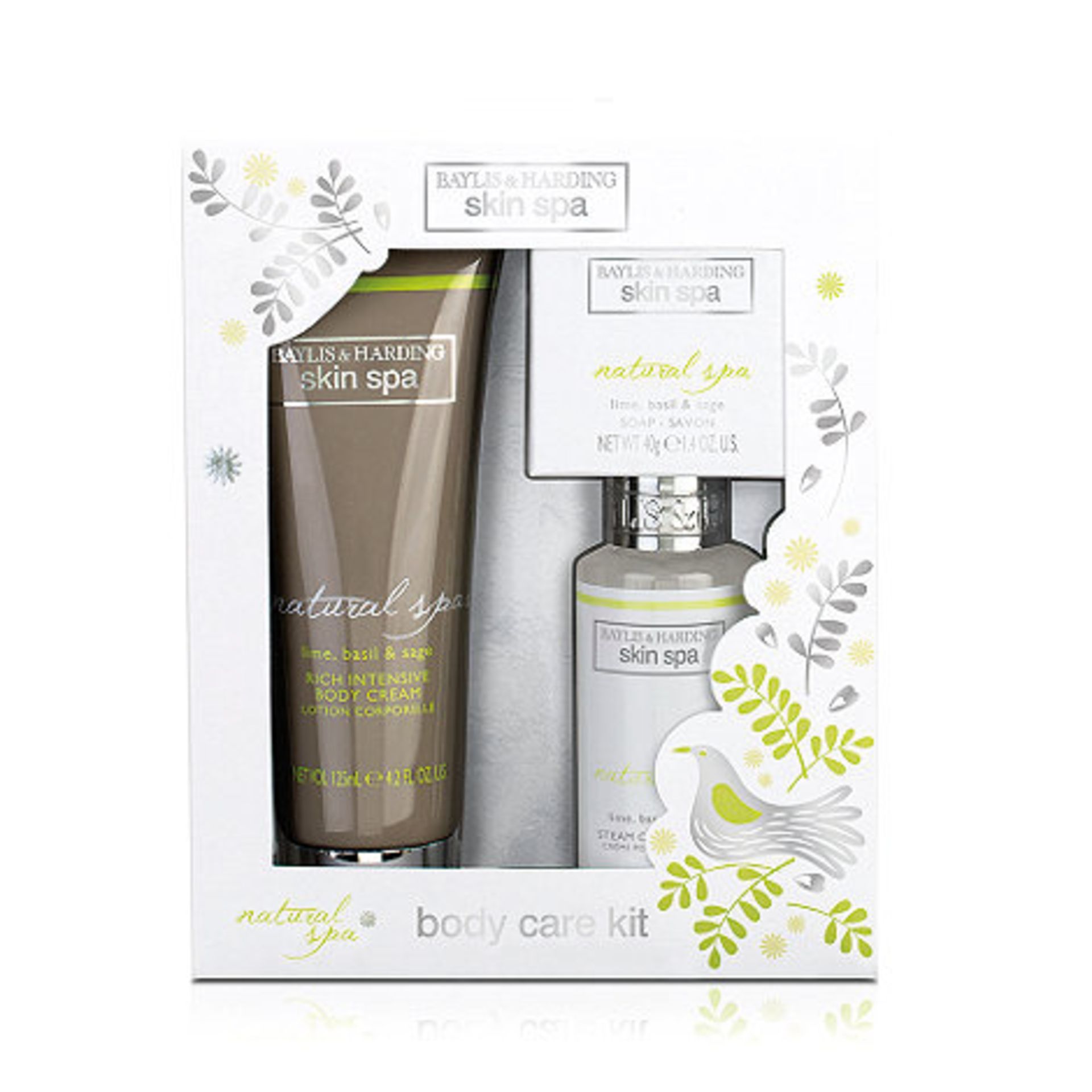 V *TRADE QTY* Brand New Baylis & Harding Lime Basil And Sage Body Care Trio Set Inc Rich Intensive