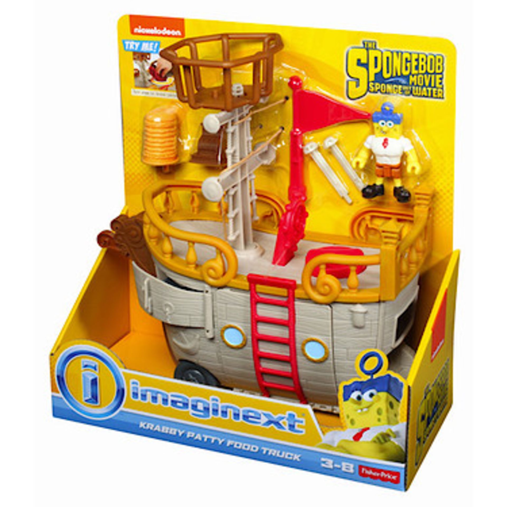 V Brand New Fisher Price Nickeldoeon SpongeBob SquarePants Krabby Patty Food Truck ISP - £26.00