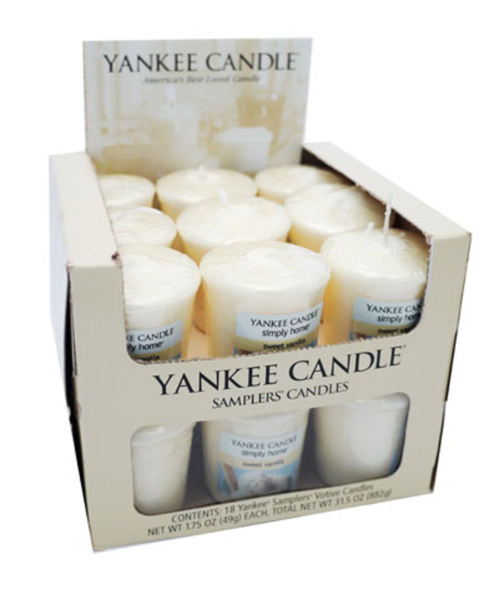 V *TRADE QTY* Brand New 18 x Yankee Candle Votive Sweet Vanilla 49g Total Amazon Price £49.32 X 3