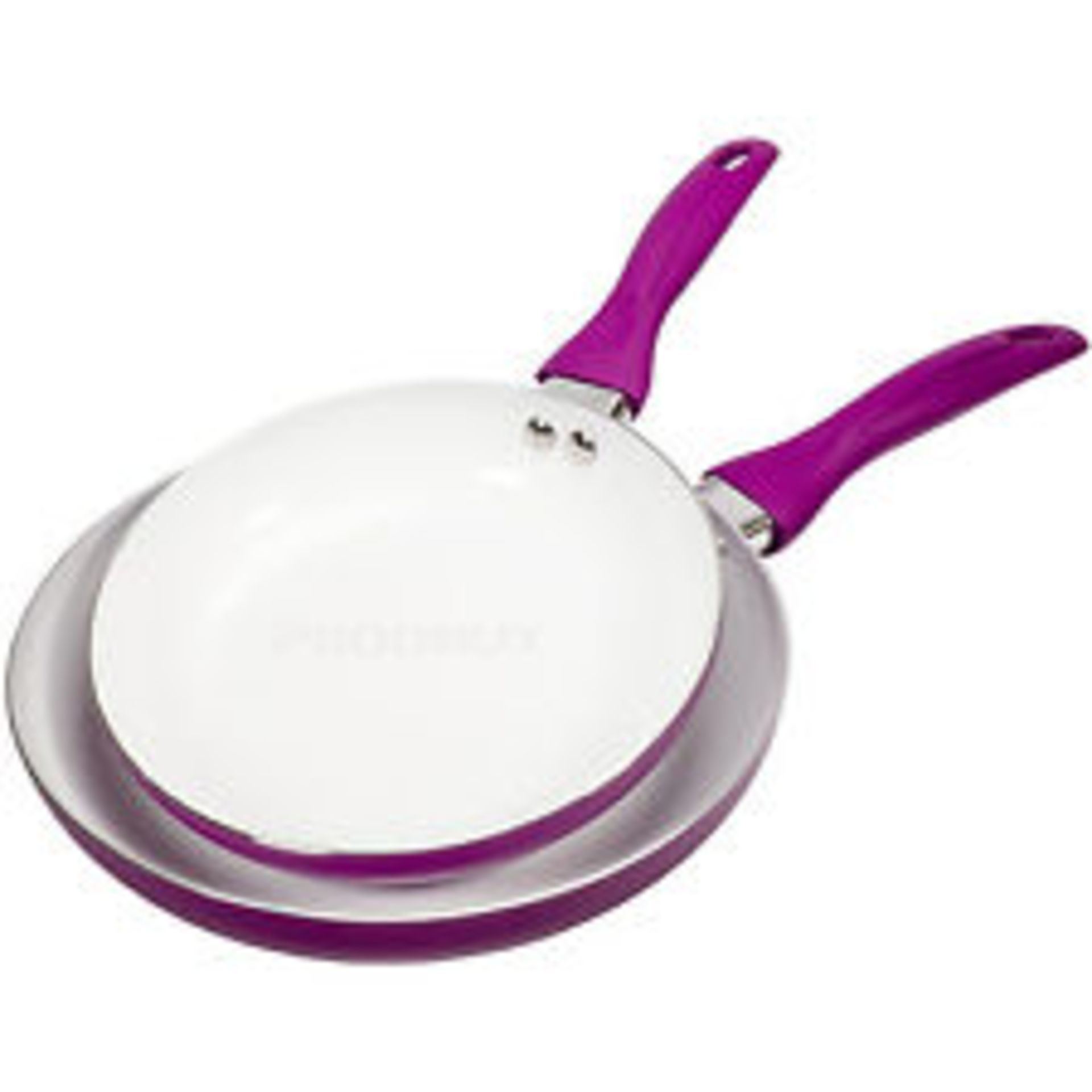 V *TRADE QTY* Brand New Set Of Two Colour Changing Frying Pans (Purple) Changes Colour At Optimum