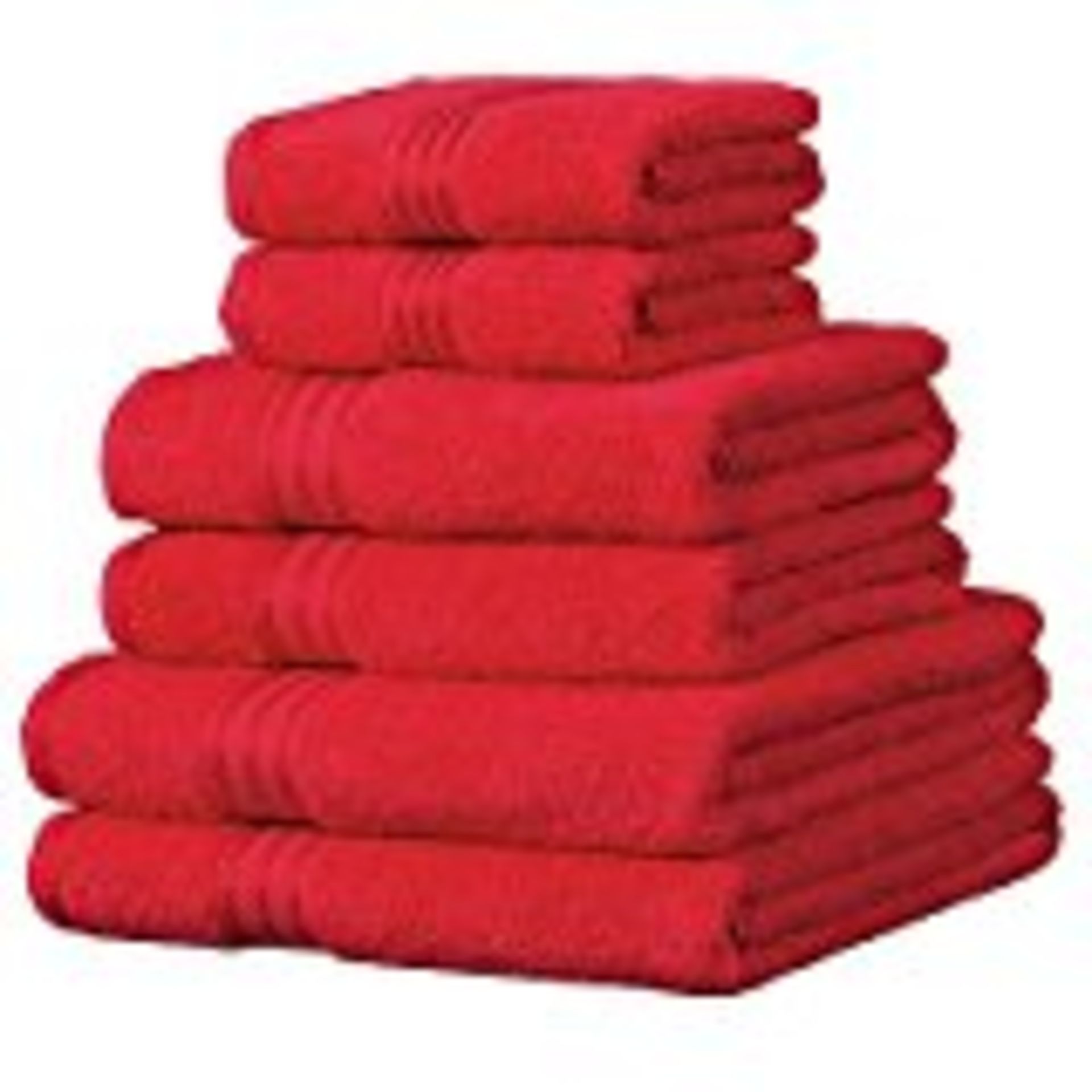 V *TRADE QTY* Brand New Red 6 Piece Towel Bale Set With 2 Face Towels - 2 Hand Towels - 1 Bath Sheet