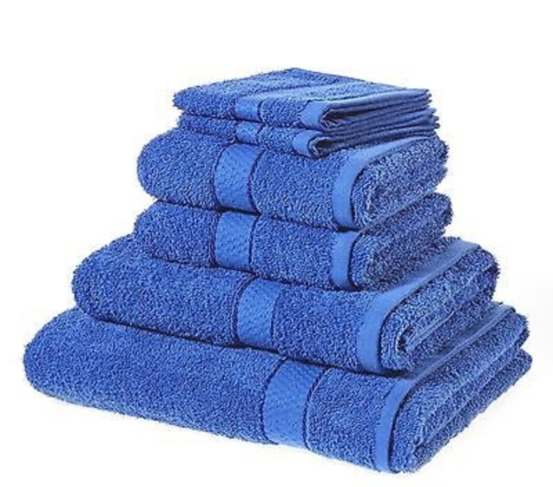 V Brand New Royal Blue 6 Piece Towel Bale Set With 2 Face Towels - 2 Hand Towels - 1 Bath Sheet -
