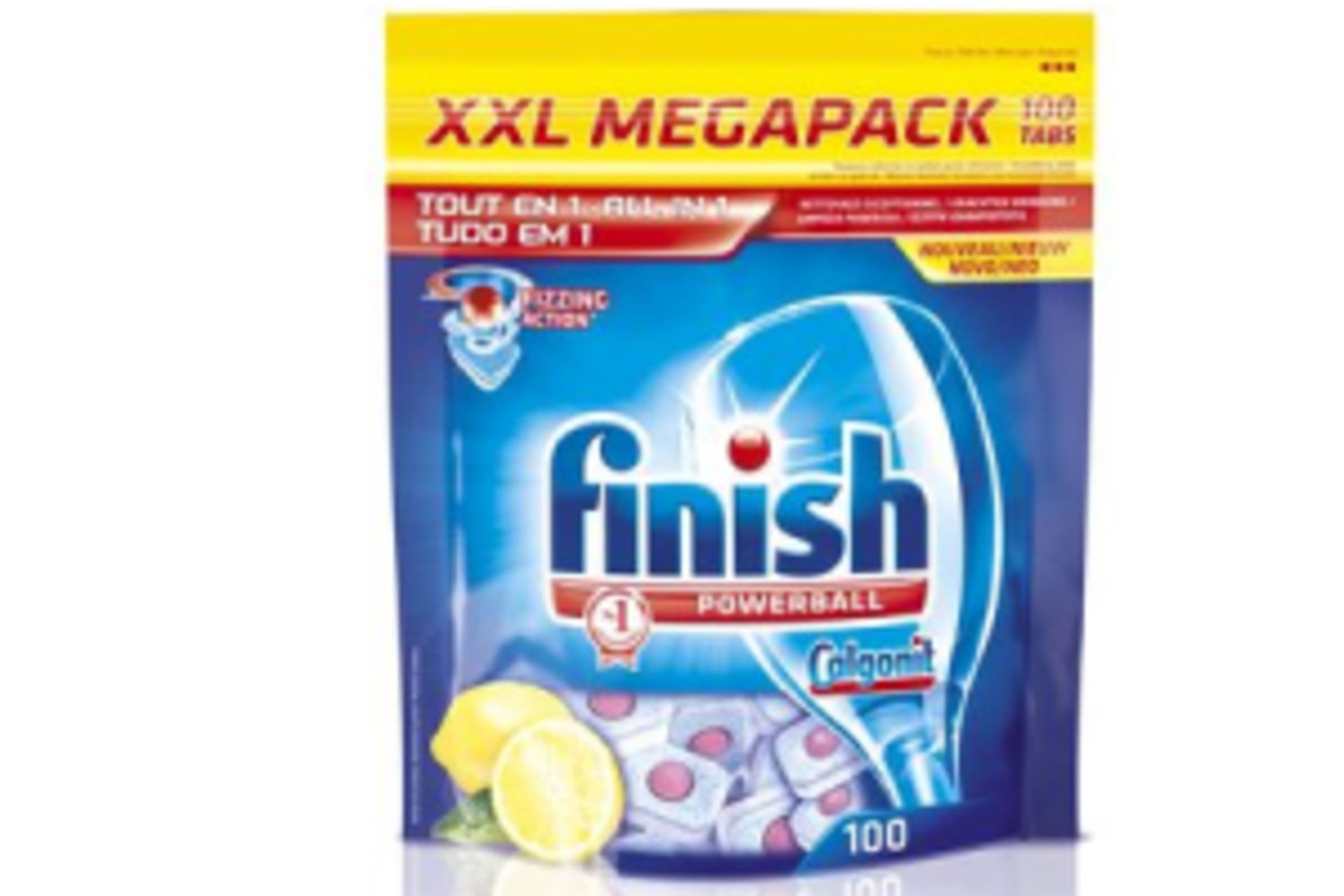 V *TRADE QTY* Brand New Finish Powerball 100 All In 1 Max Lemon Dishwasher Tablets RRP £25.29 X 20