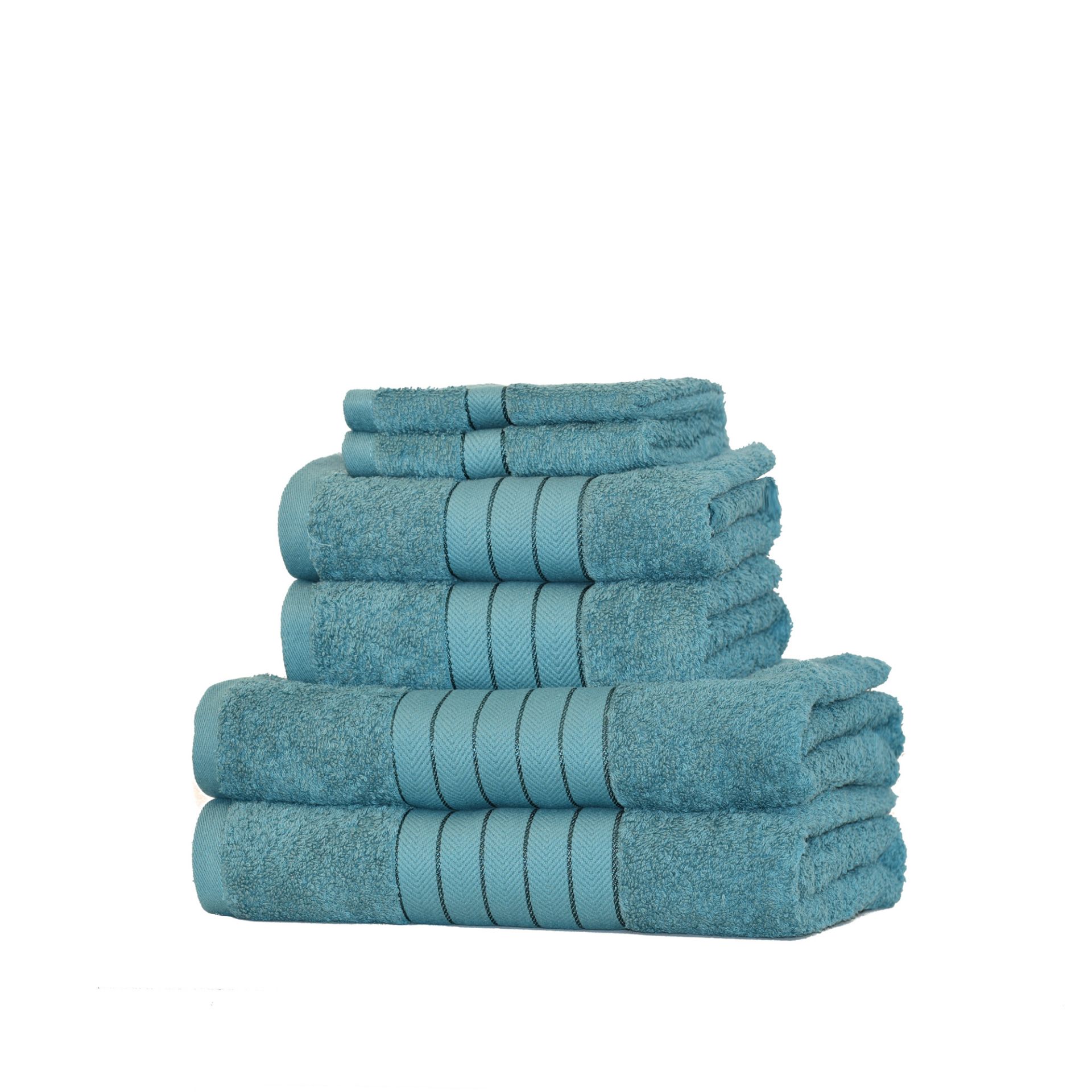V *TRADE QTY* Brand New Turquoise 6 Piece Towel Bale Set With 2 Face Towels - 2 Hand Towels - 1 Bath