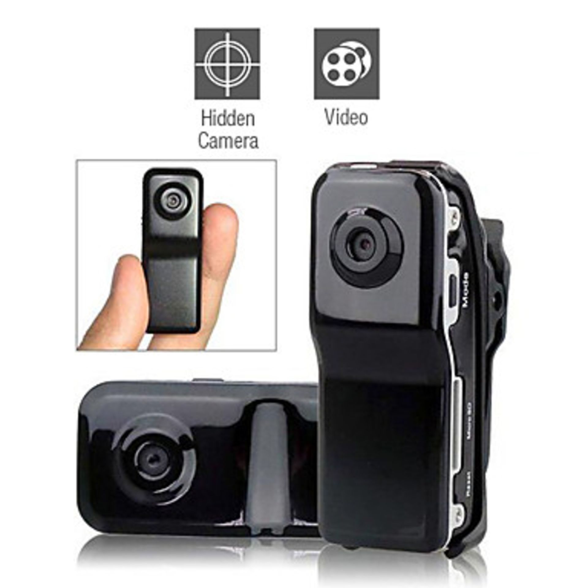 V Brand New Mini Action Camera With Voice Recorder - 3 Mounts Plus Gel Case - Charger Cable And