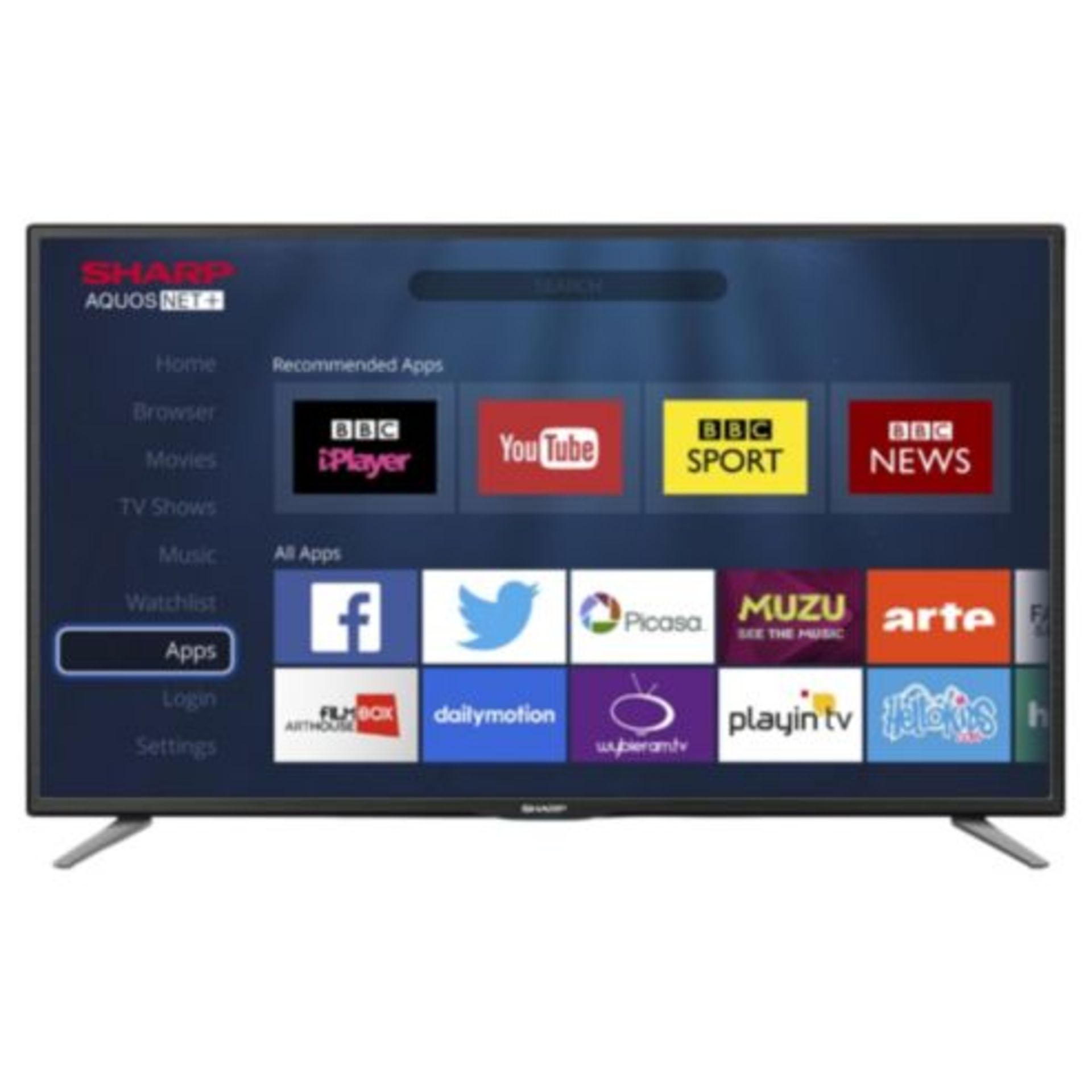 V Grade A Sharp 49" Widescreen Full HD 1080p LED LCD Smart TV With Freeview HD - Satellite HD