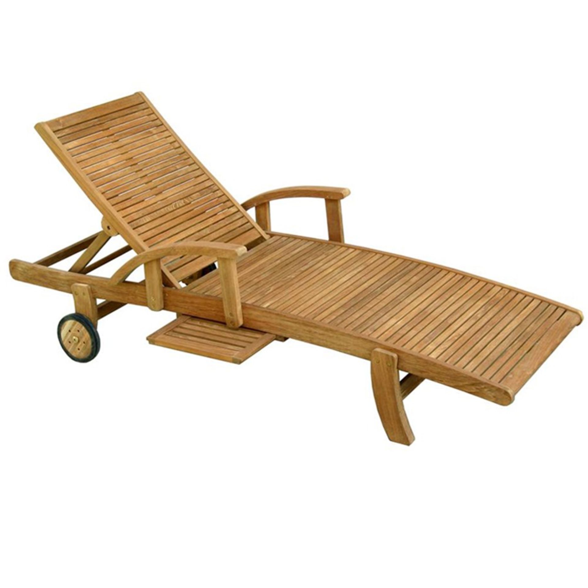 V Brand New Windsor Style Hardwood Sun Lounger With Side Tray ISP - £199.99