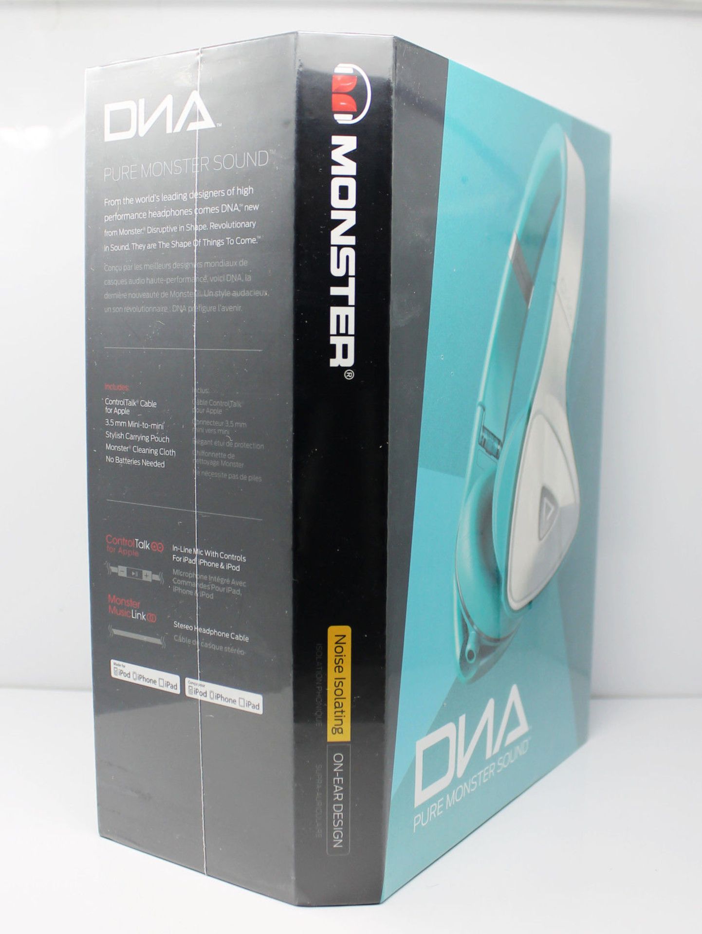 V Brand New Monster DNA On-Ear Superior Noise Isolating Headphones In White/Teal RRP£244.00 - Image 2 of 2