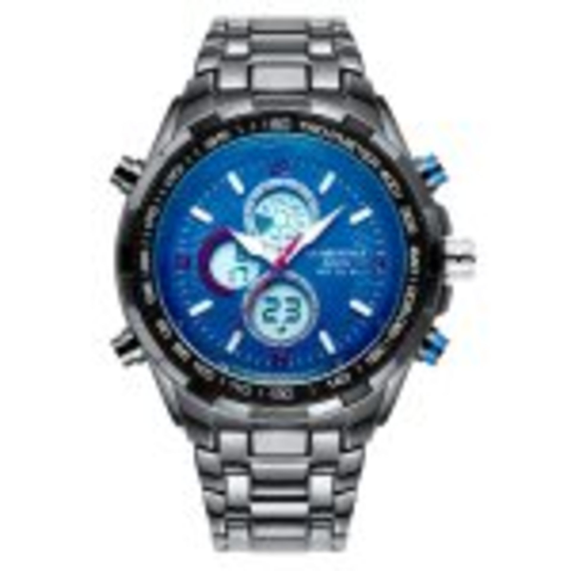 V *TRADE QTY* Brand New Gents Globenfeld Blue Sport watch - Shark Grey Strap - Tinted Glass - SRP £