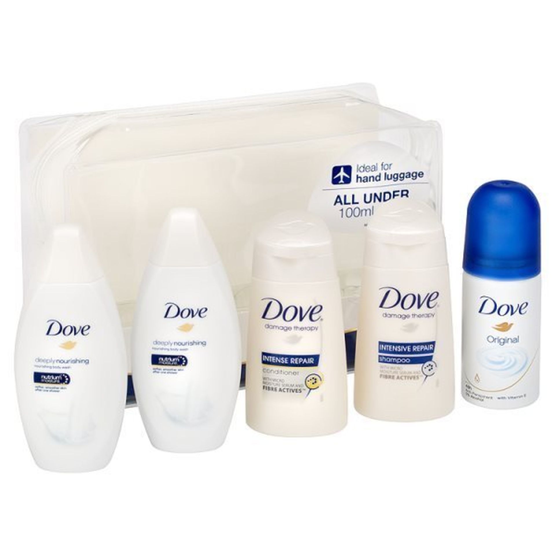 V Brand New Dove Travel Minis Gift Set-Includes 35ml Origional Anti-Perspirant-50ml Intensive Repair