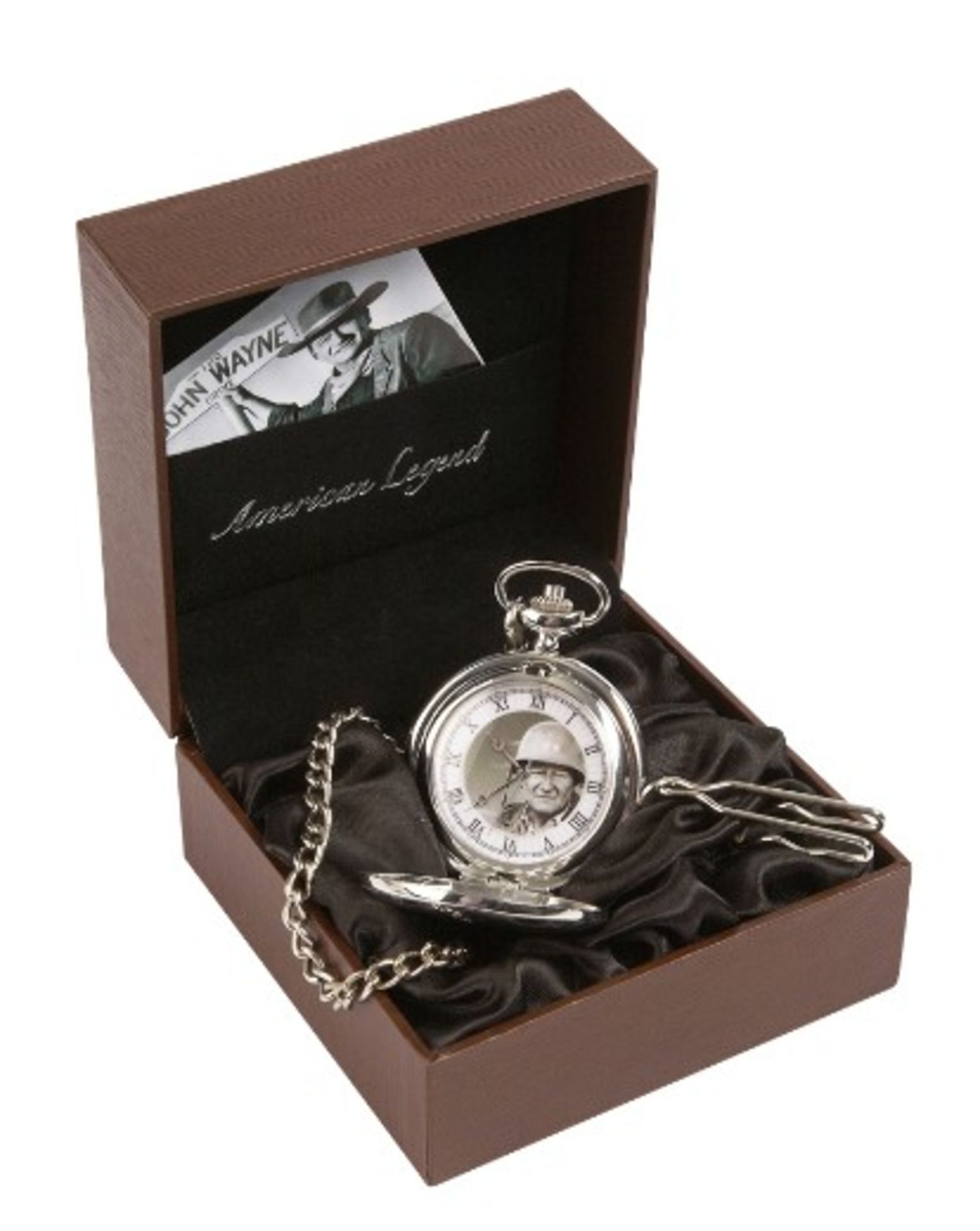 V Brand New John Wayne World War Hero Pocket Watch With Chain - In Gift Box RRP £16.99 X 2 YOUR