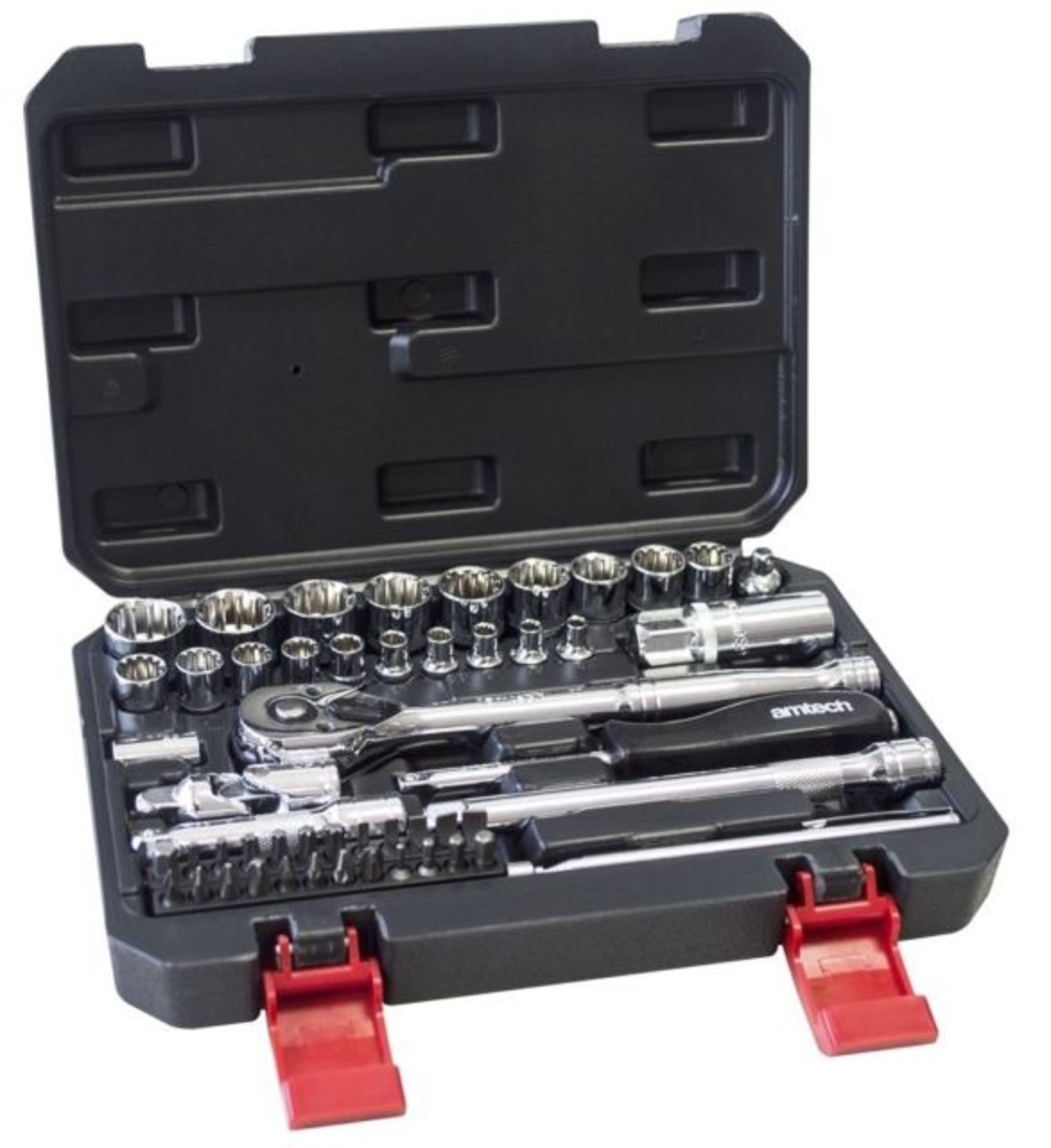 V *TRADE QTY* Brand New 52 Piece 1/4 & 3/8 inch 12 Point Drive Socket Set Incl Quick Release