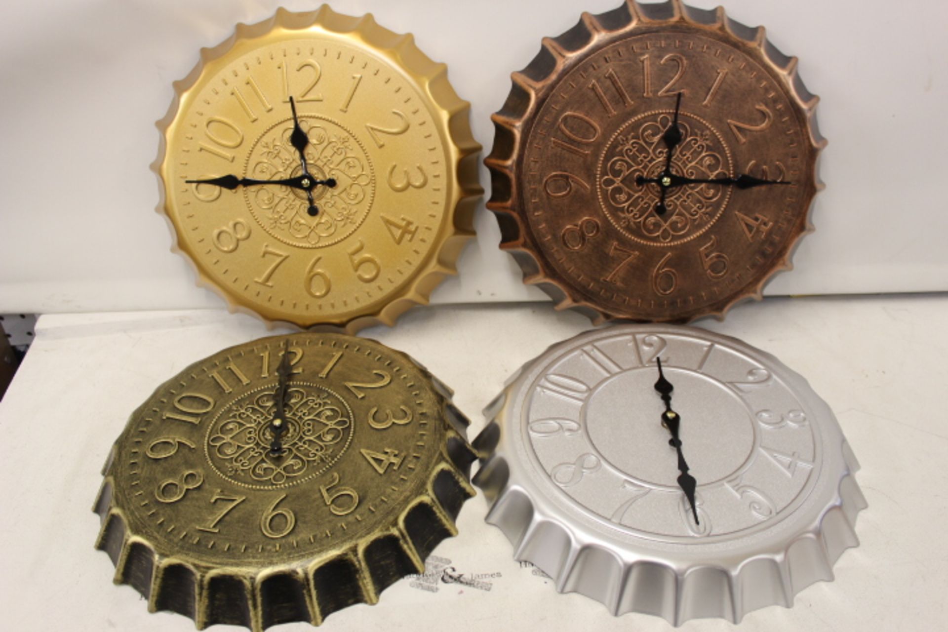 Brand New Two Gold colour Bottle Top Clocks
