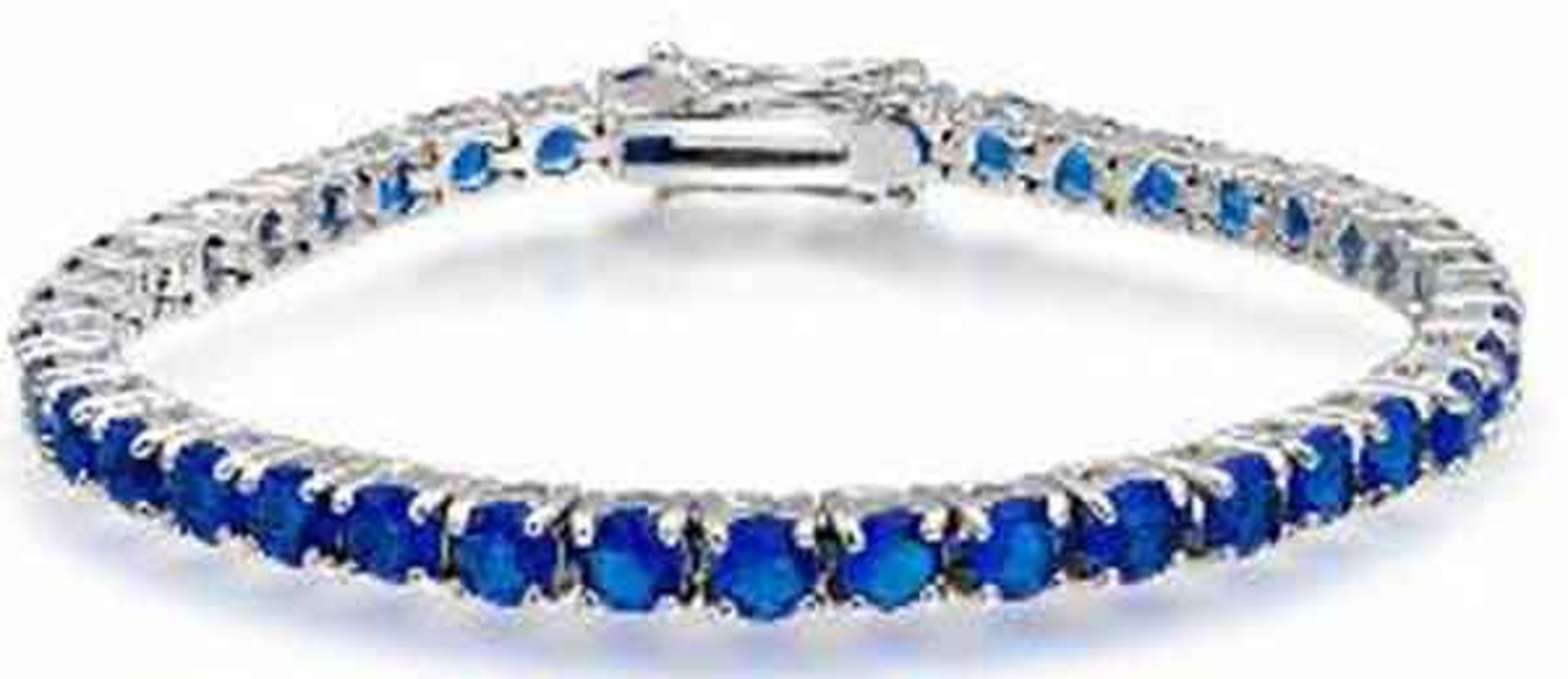 V Brand New Platinum Plated Blue Stone Tennis Bracelet Genuine Swarovski Elements X 2 YOUR BID PRICE