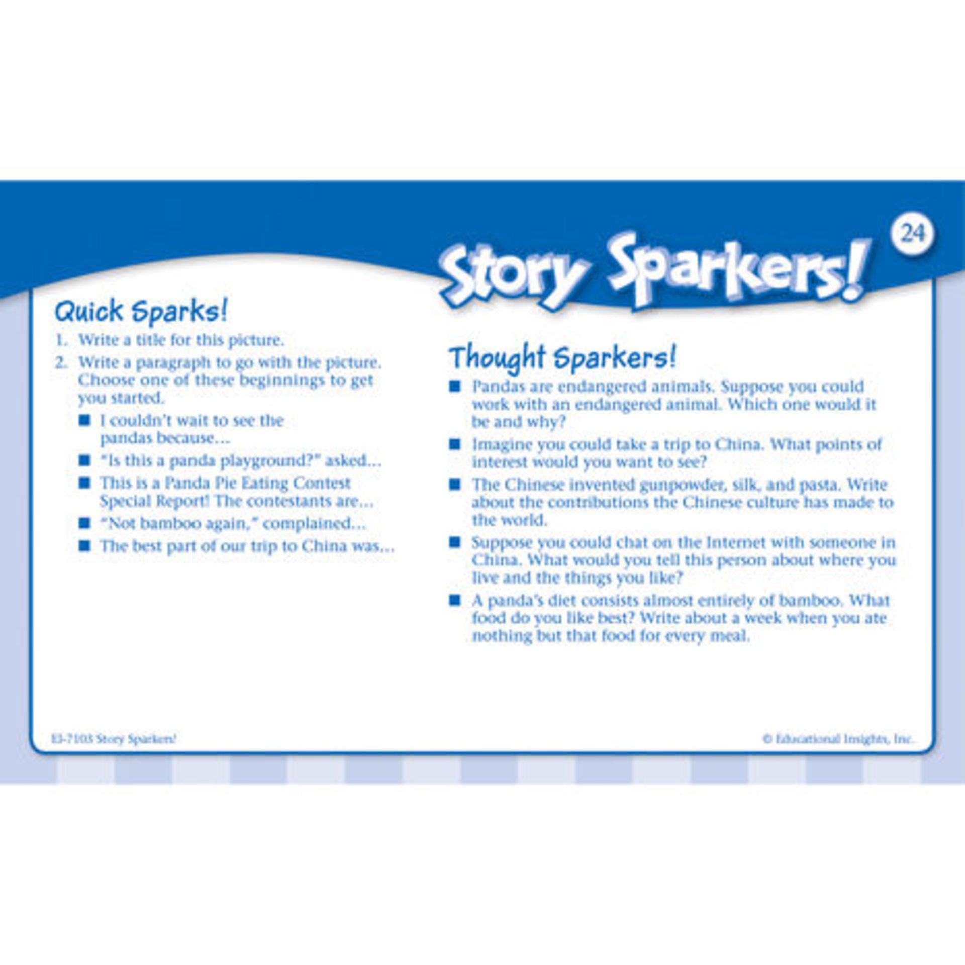 V Brand New Story Sparkers Ideas Library For Writing & Discussion ISP £15.10 (Learning Resources) - Bild 2 aus 2