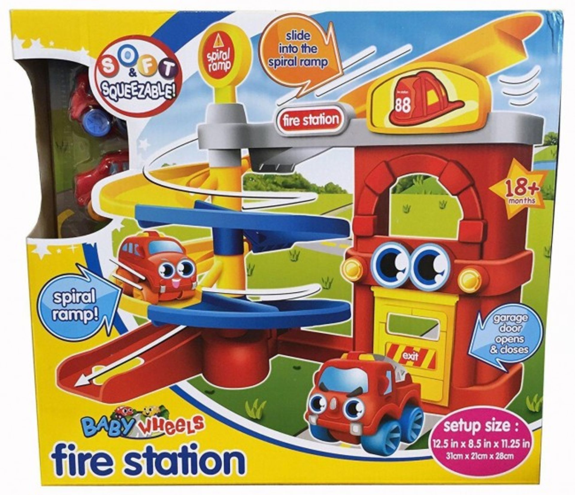 V *TRADE QTY* Brand New Baby Wheels Fire Station Play Set 8mths + ISP £12.99 (My Shop) X 4 YOUR