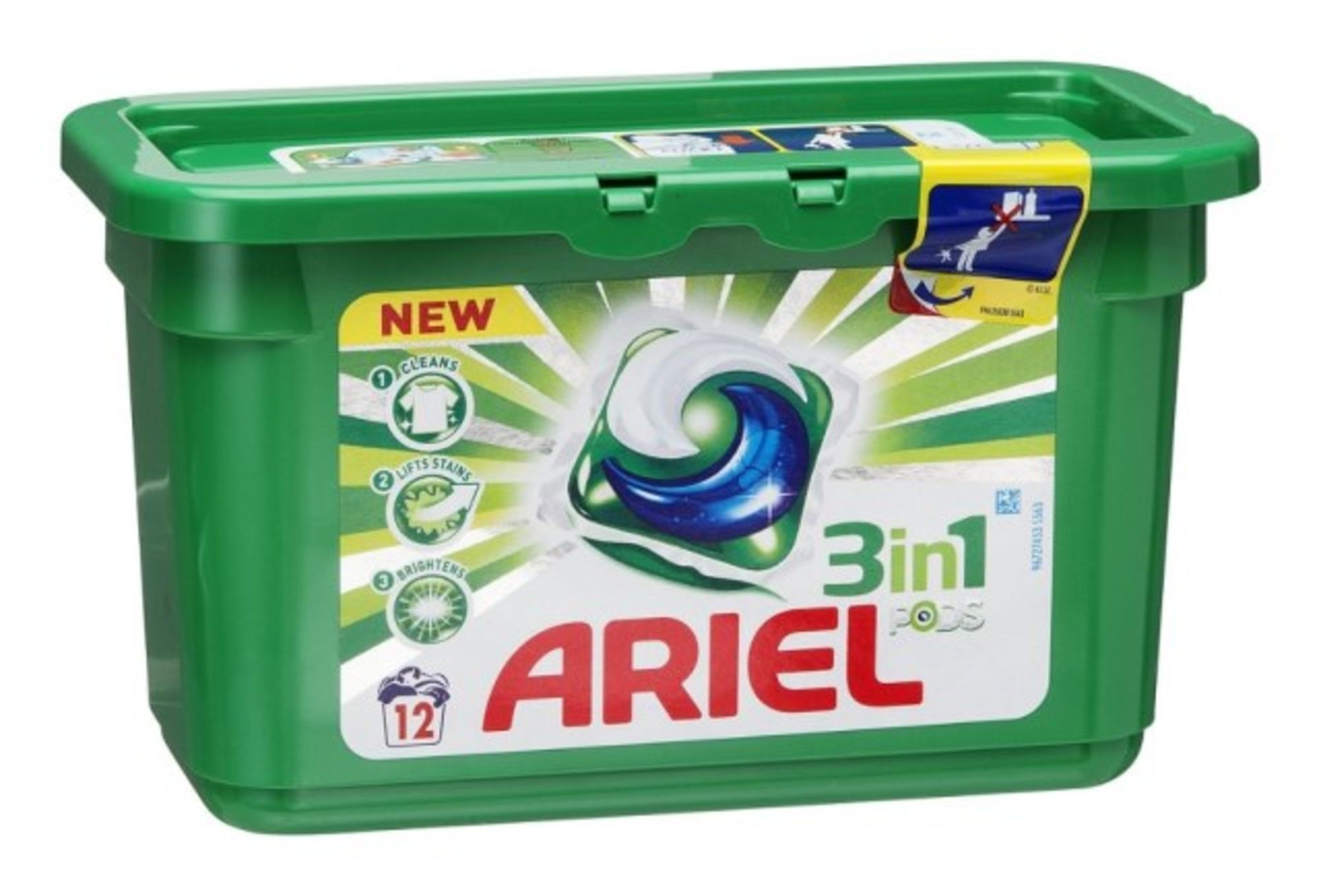 V *TRADE QTY* Brand New Ariel 3 in 1 Pods 12 Wash Pack RRP8.99 X 4 YOUR BID PRICE TO BE MULTIPLIED