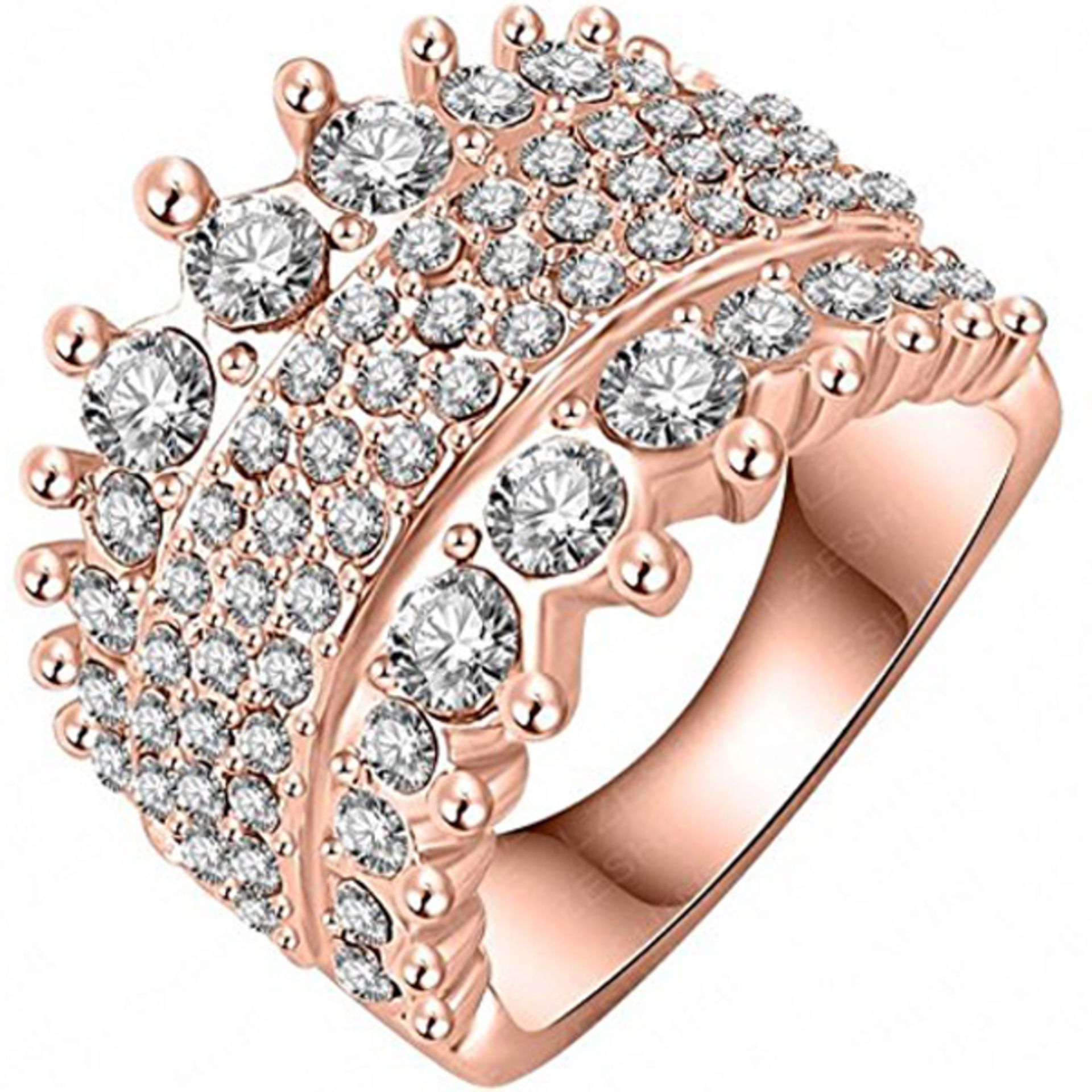 V Brand New Rose Gold Plated Multi Layer Style Austrian Crystal Ring X 2 YOUR BID PRICE TO BE