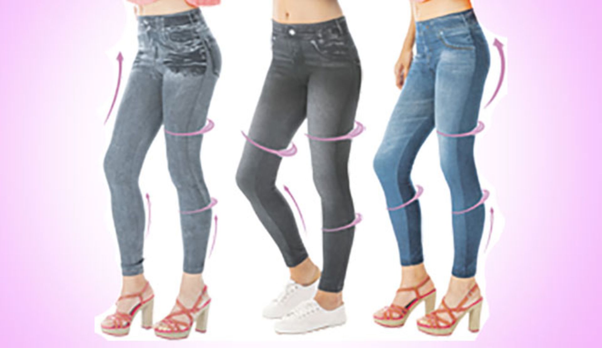 V Brand New A Lot Of Three Pairs Jeggings Size 6-8 ISP £19.99 (Qudos Direct)