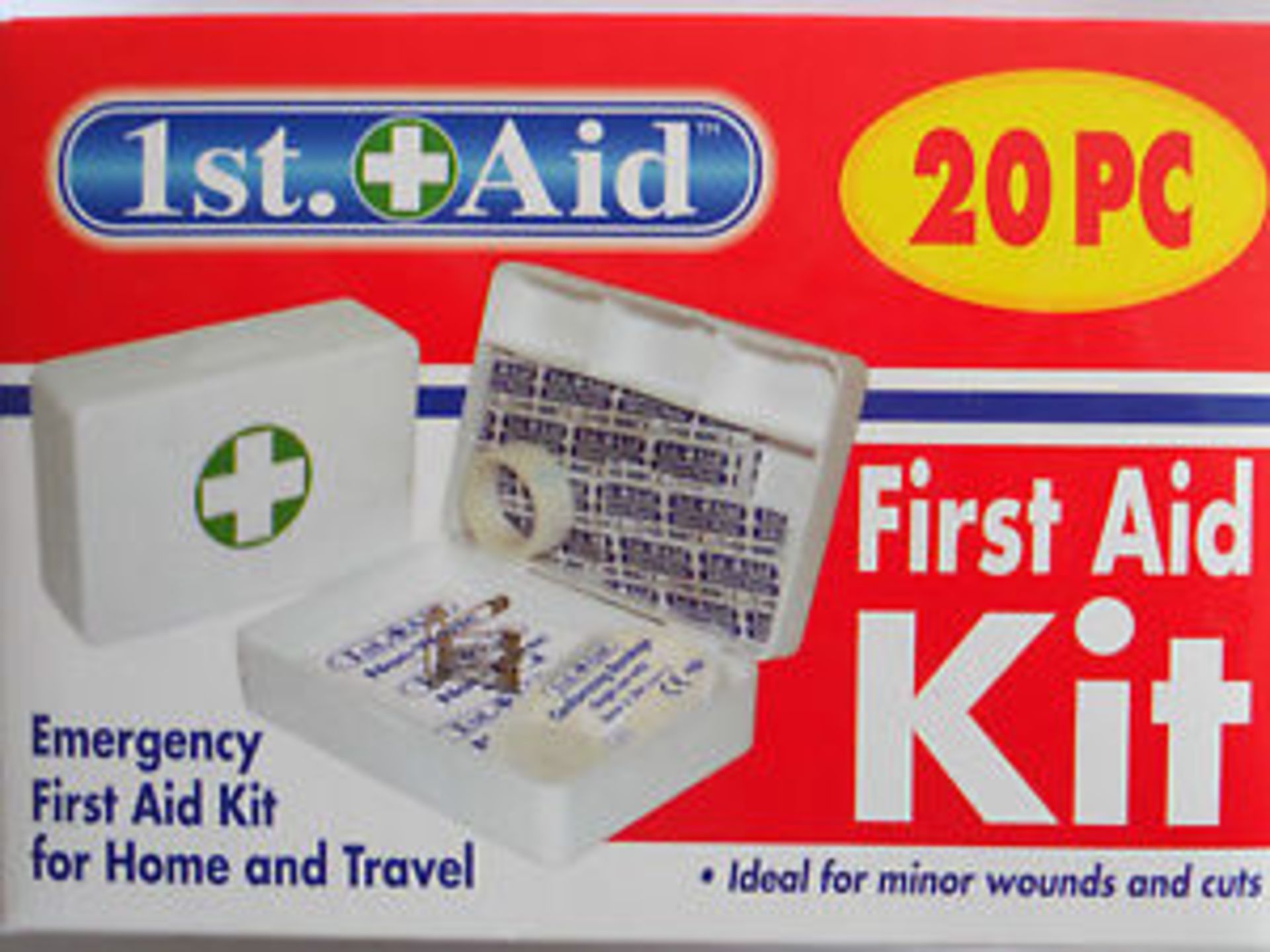 V Brand New Six 20pc First Aid Kits In Plastic Case X 2 YOUR BID PRICE TO BE MULTIPLIED BY TWO