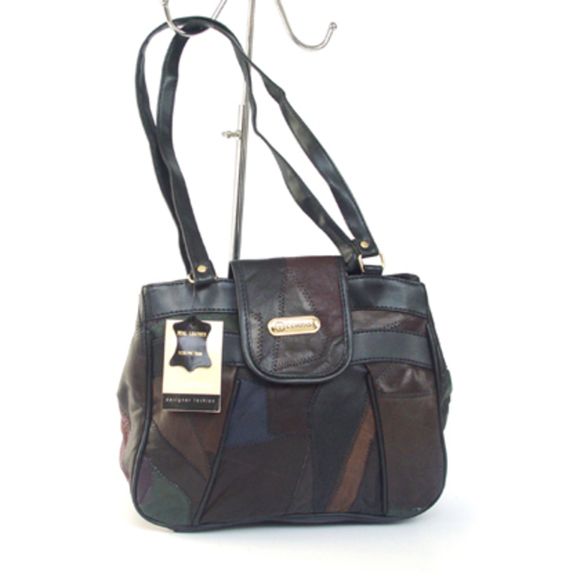 V Brand New Leather Ladies Multi Colour Handbag with shoulder strap