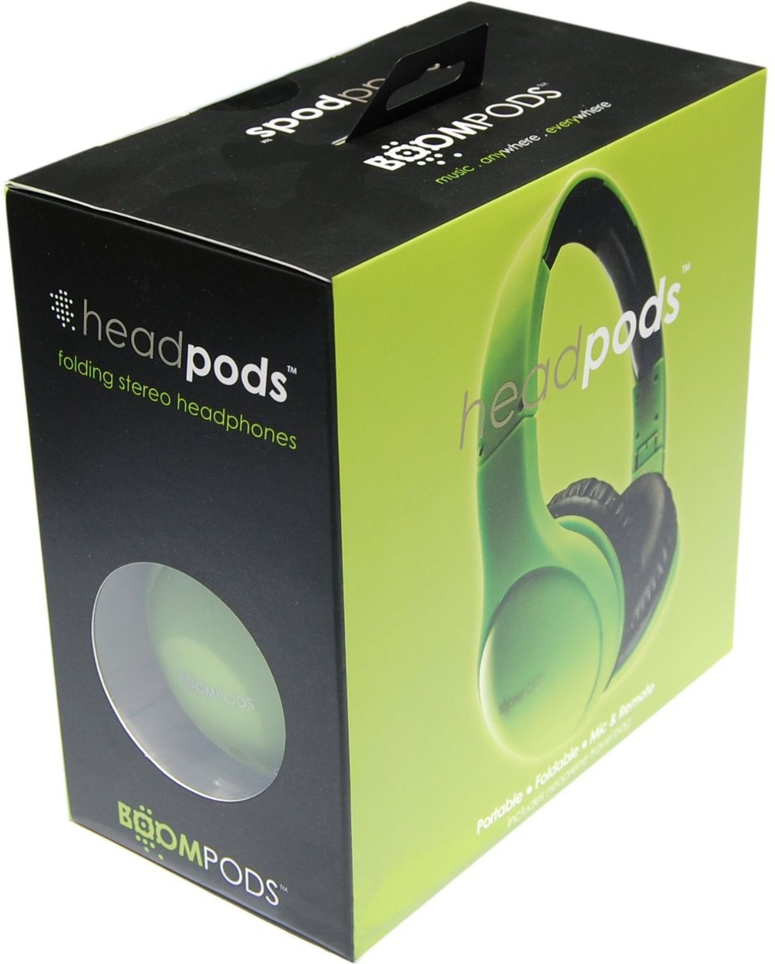 V Brand New Boompods Headpods Foldable Soft Touch Headphones In Green Includes iPhone Remote With - Image 2 of 2