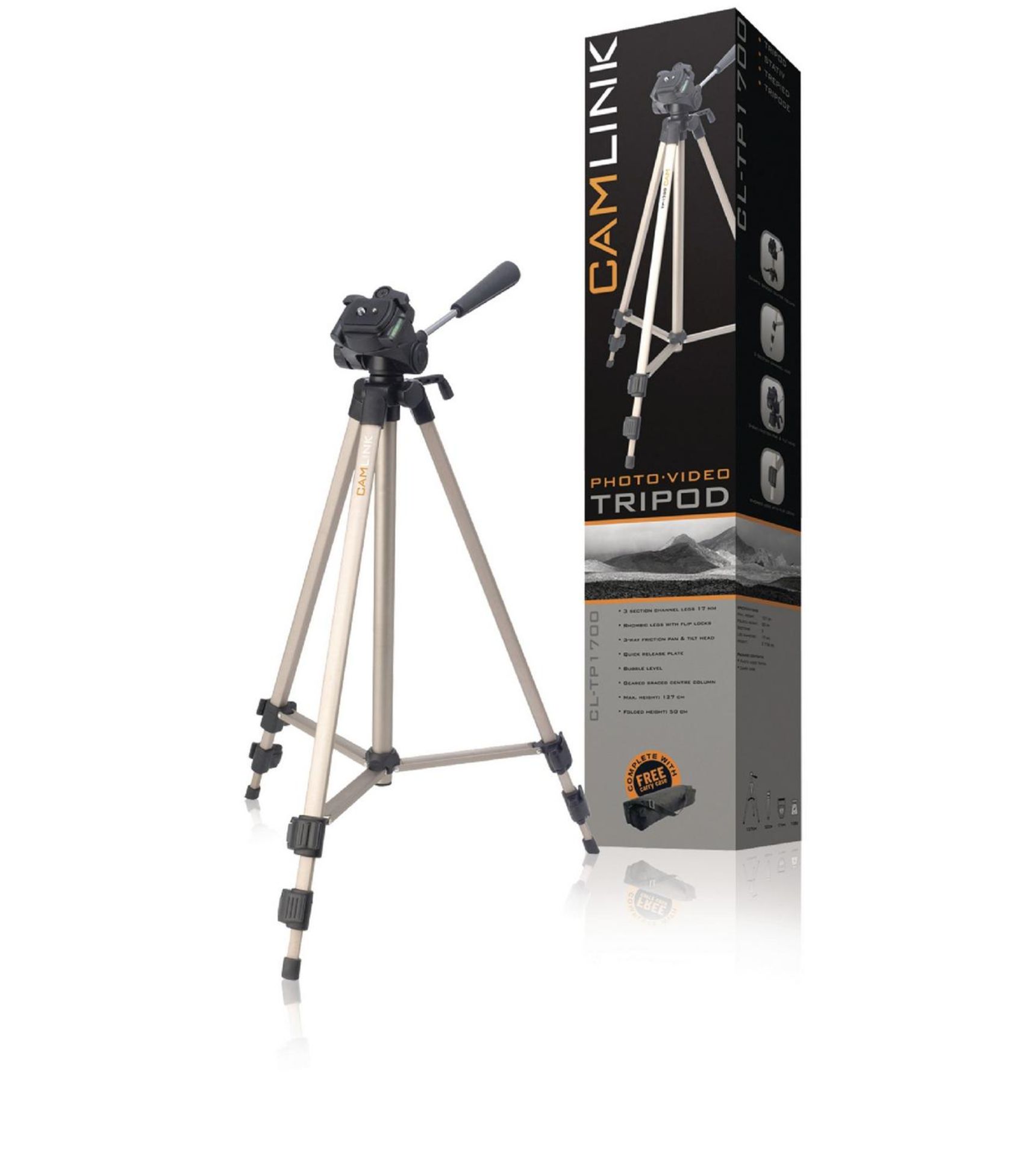 V Brand New Camlink CL-TP1700 Photo-Video Tripod ISP £19.99 (Studio) X 2 YOUR BID PRICE TO BE