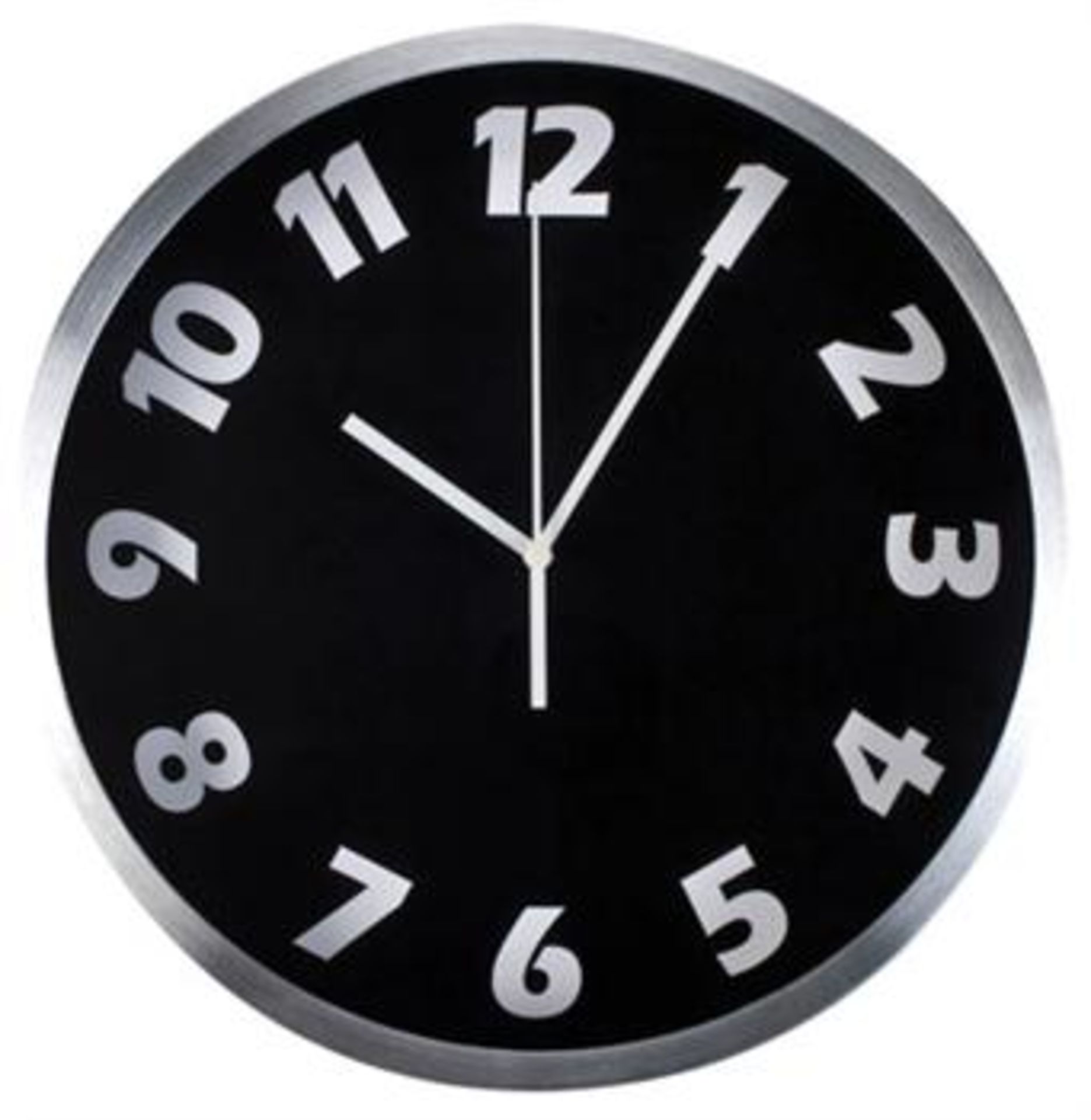 V *TRADE QTY* Brand New Brushed aluminium case wall clock 30cm diameter RRP 39.99 X 4 YOUR BID PRICE
