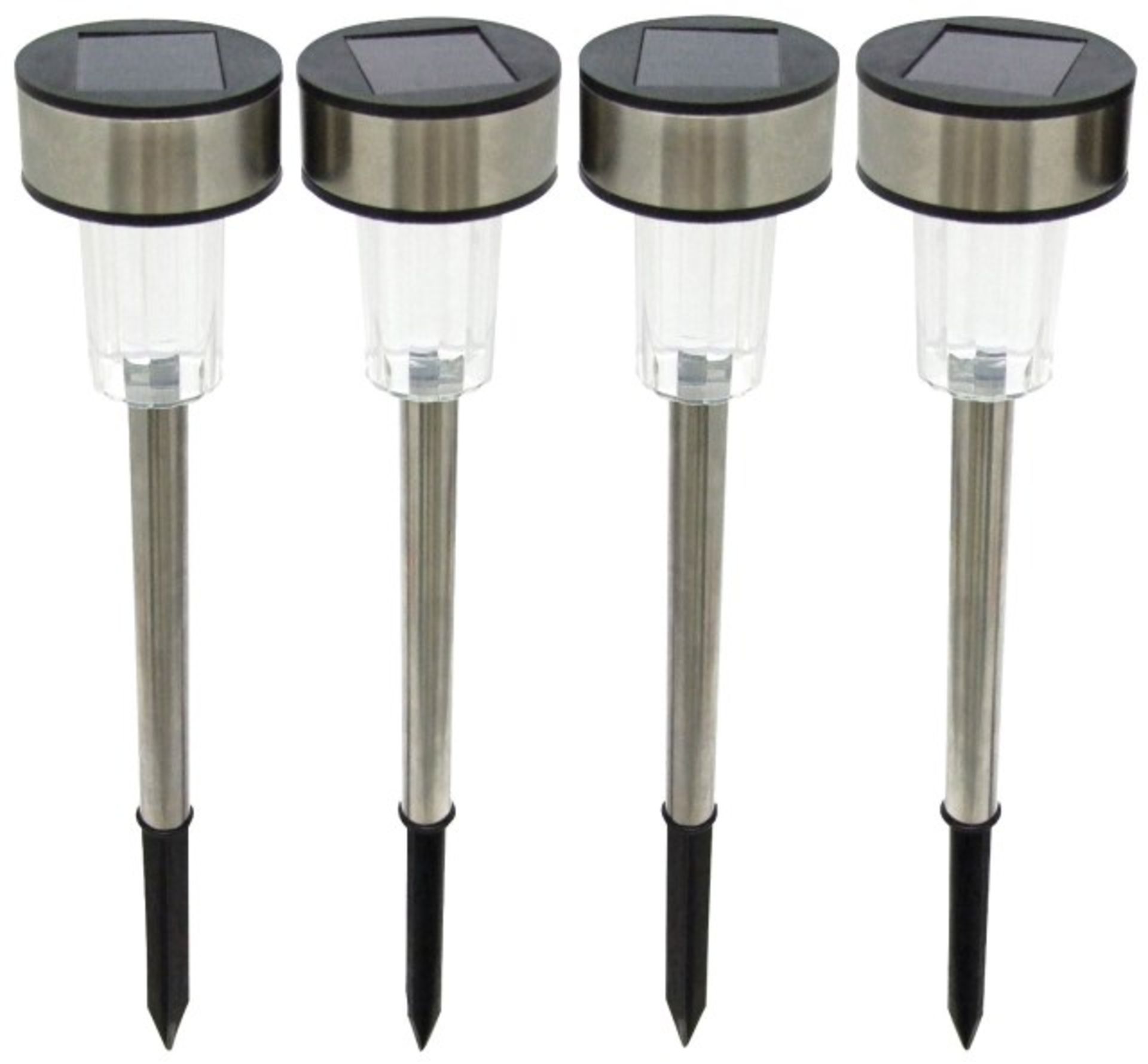 V Brand New Set Of 4 Kempton Stainless Steel Solar Lights X 2 YOUR BID PRICE TO BE MULTIPLIED BY