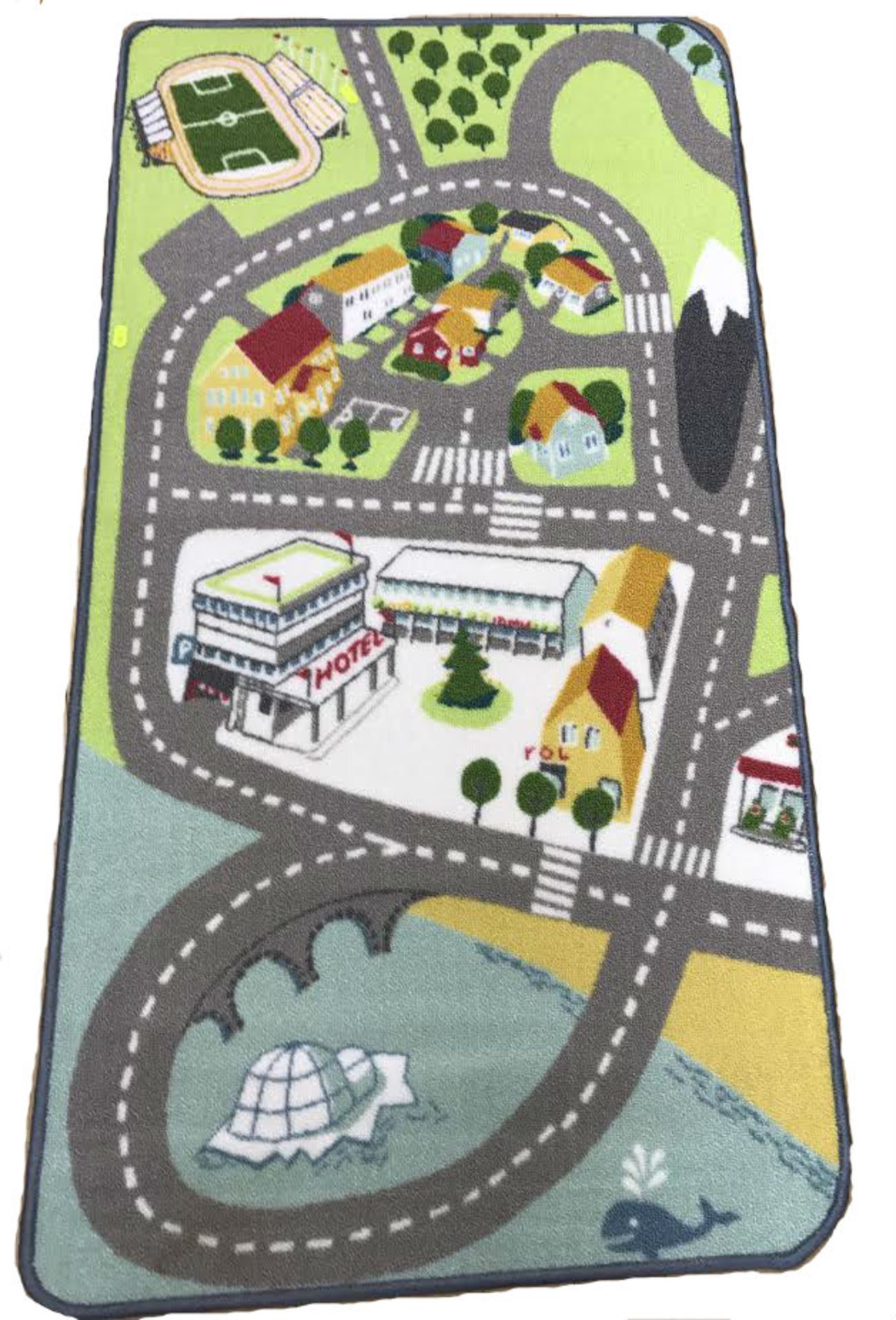 V Brand New 133 x 70cm Childrens Play mat with Roads - Countryside - mountains and buildings -