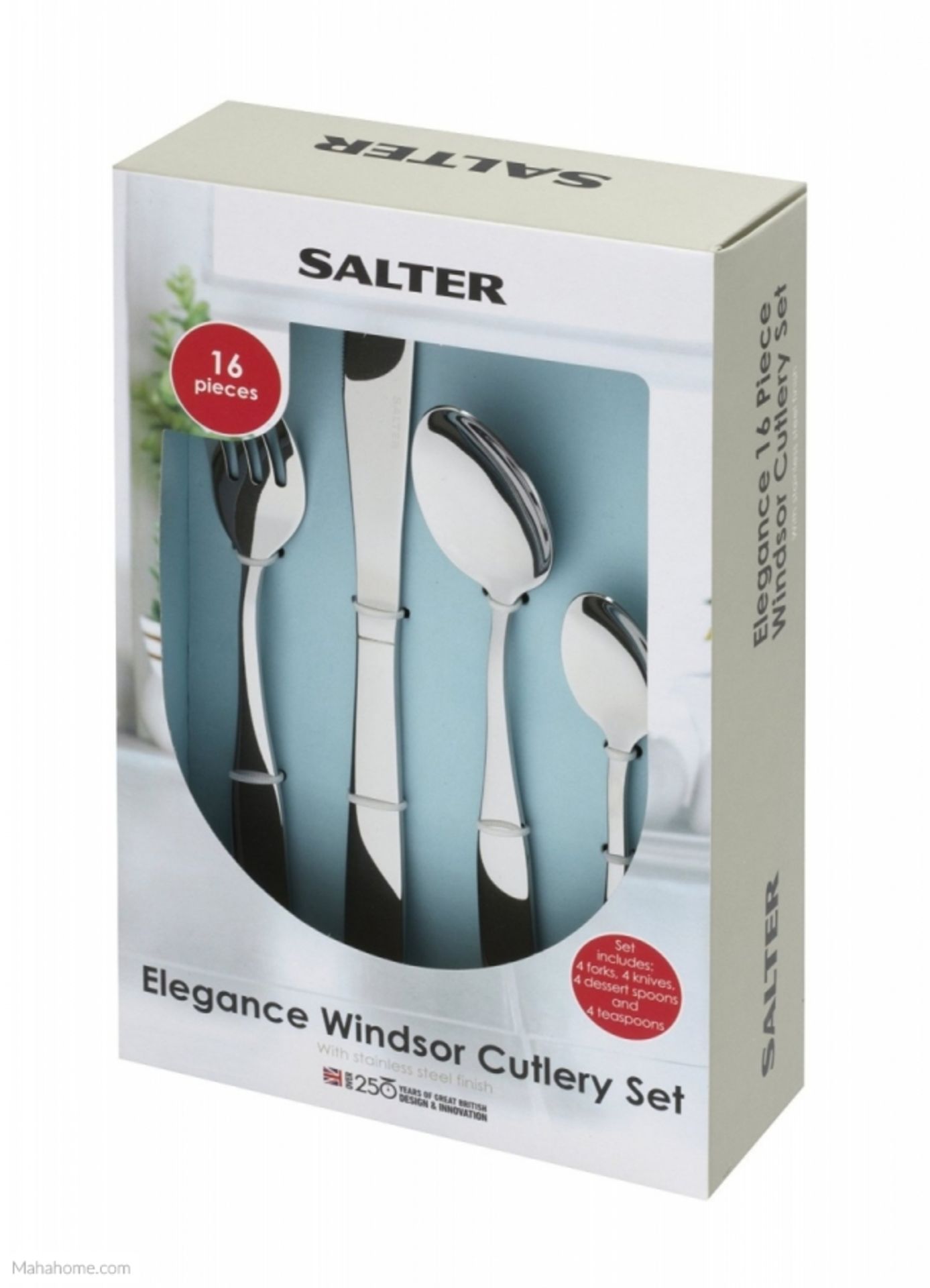 V *TRADE QTY* Brand New Salter 16 Piece Stainless Steel Windsor Cutlery Set - ISP £29.99 (Mahahome.