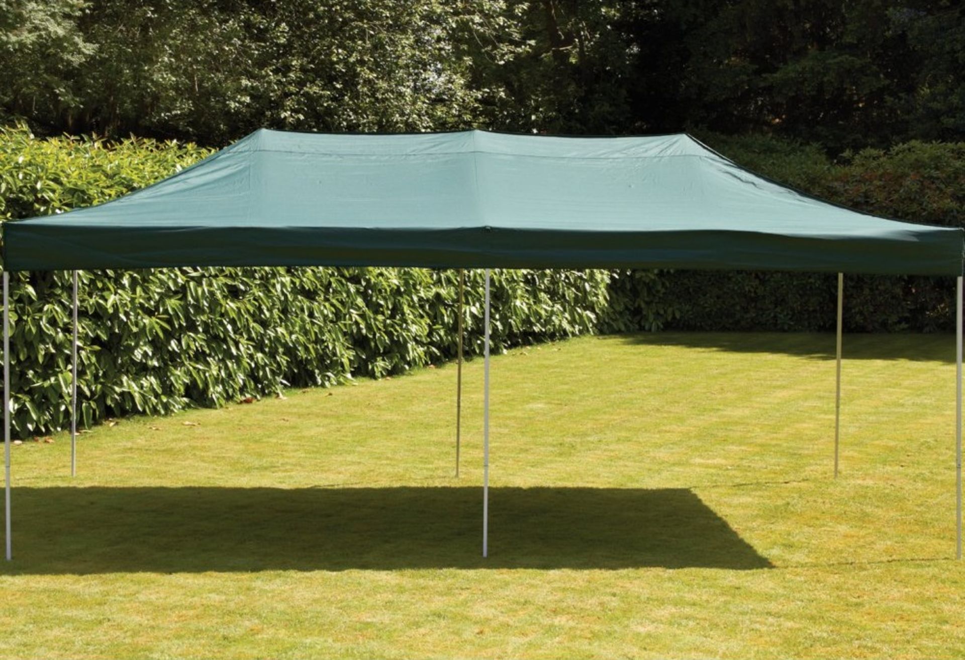 V Brand New Green 6m x 3m Easy-Up Pop Up Showerproof Gazebo With Powdercoated Steel Frame ISP £139.