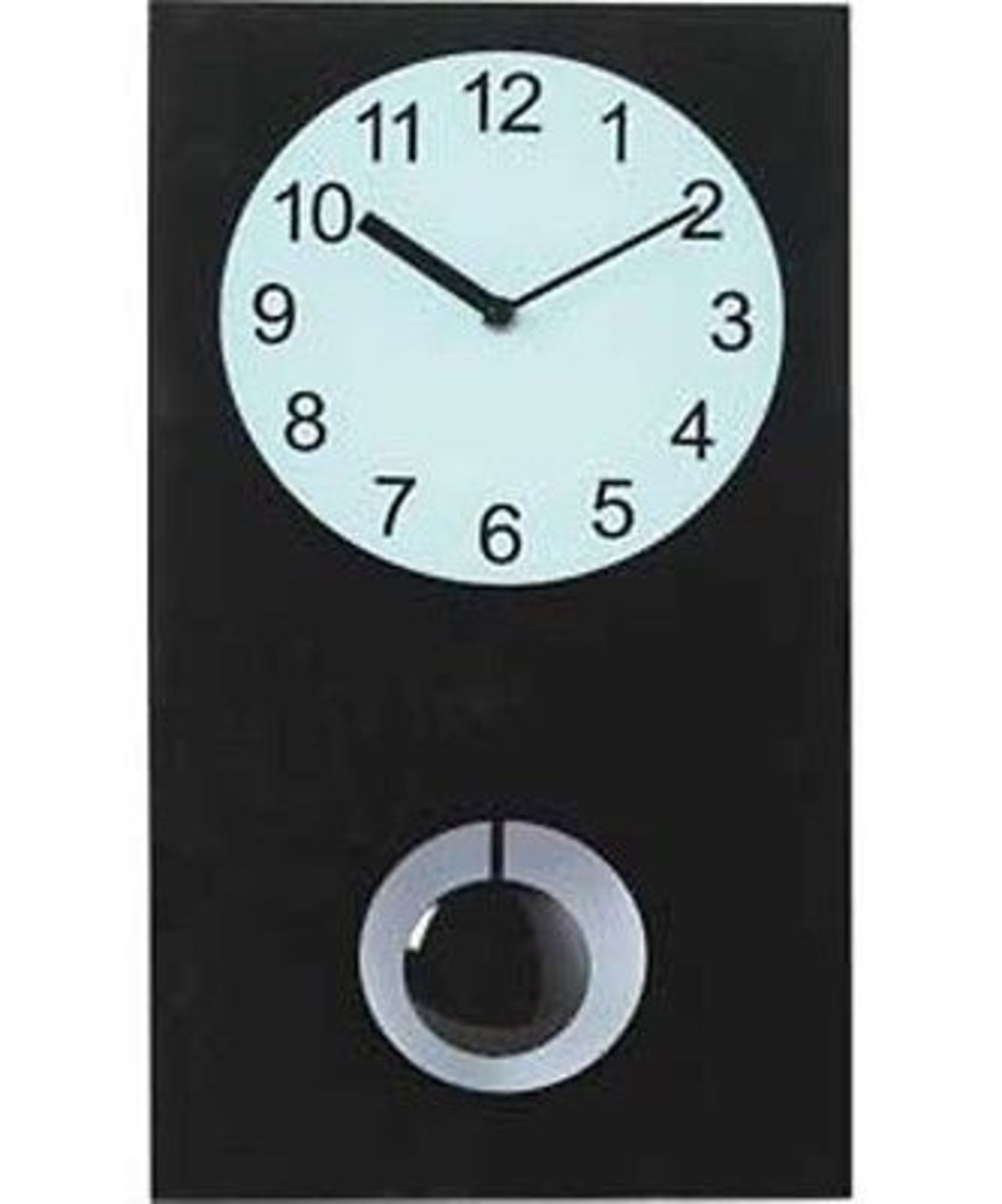 Brand New Black Gloss Pendulum Clock 45 X 25cm Argos Price £30 X 2 YOUR BID PRICE TO BE MULTIPLIED